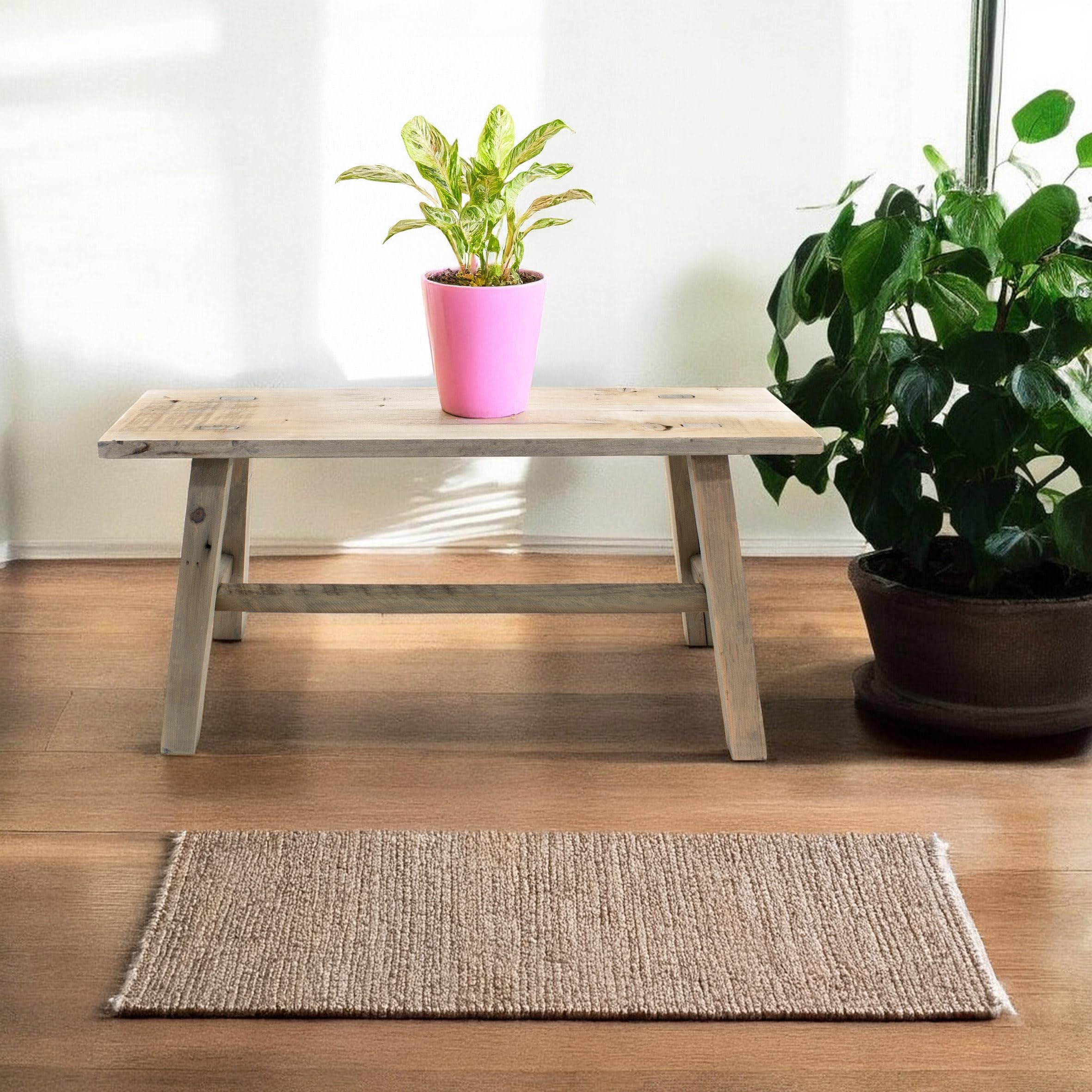 Spetebo Panca decorativa in legno, 58 x 27 x 22 cm, per piante e piante
