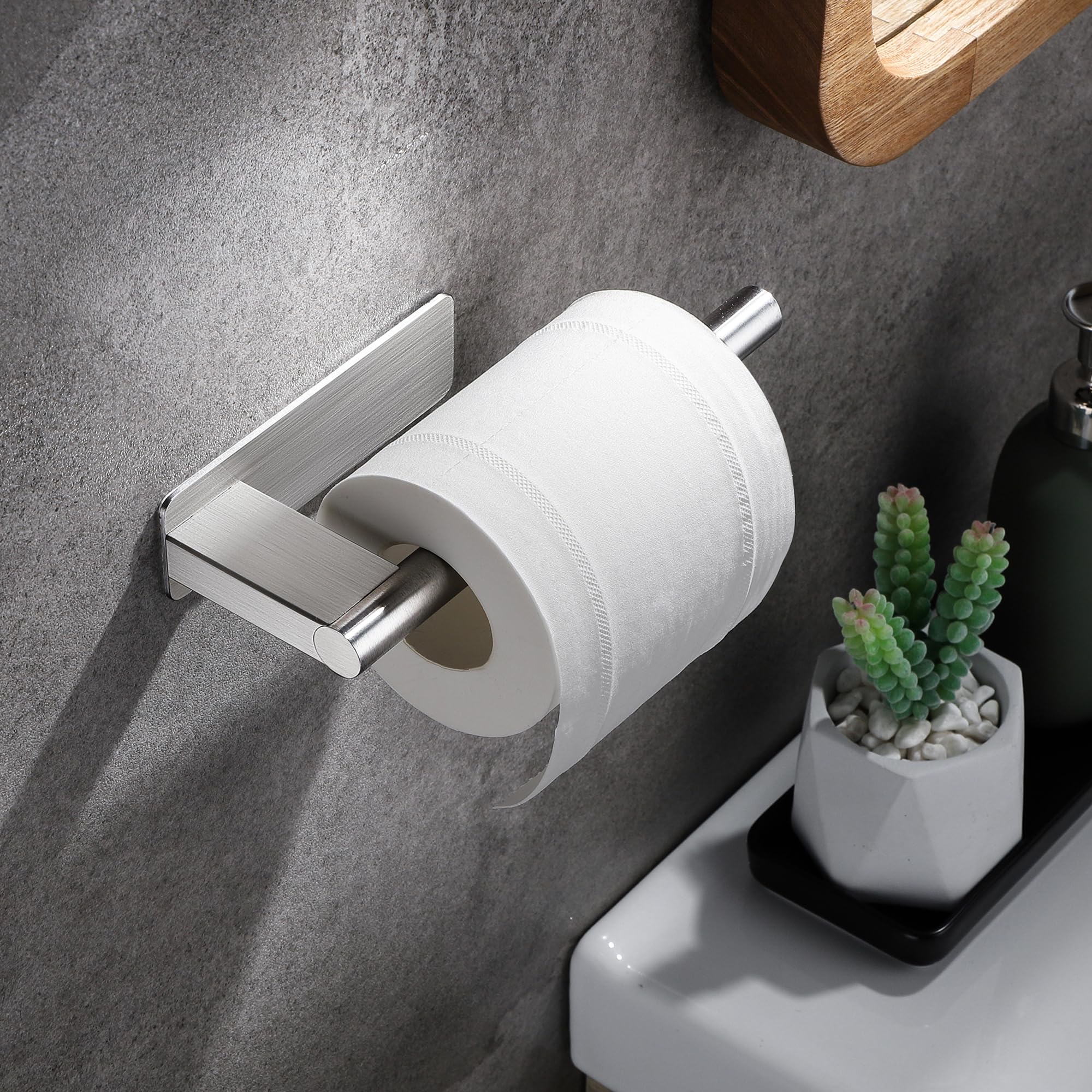 Porta Carta Igienica Senza Foratura - Con Ganci Autoadesivo In Acciaio - Foto 8