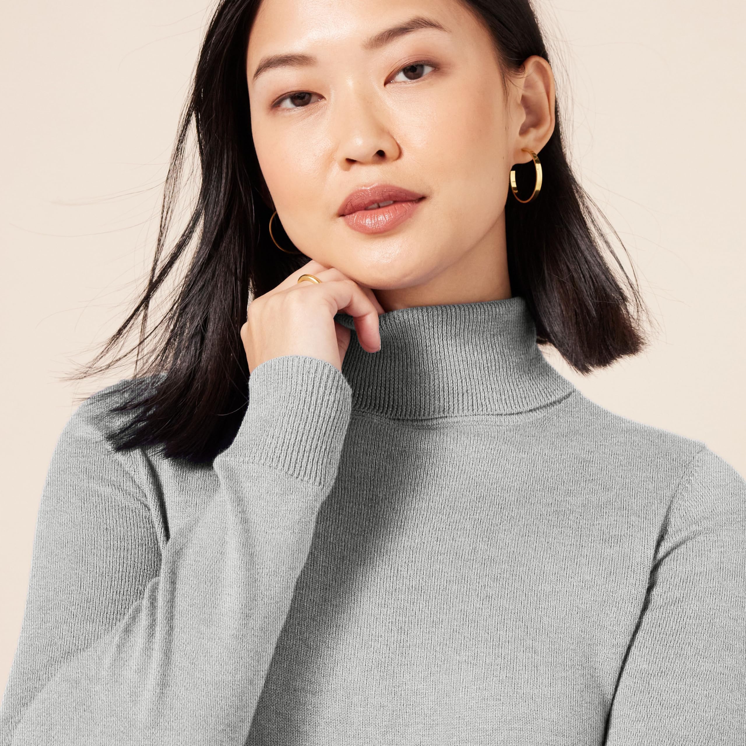 Amazon Essentials Donna Maglione A Collo Alto E Maniche Lunghe Leggero con vestibilità Classica (Taglie Forti Disponibili)