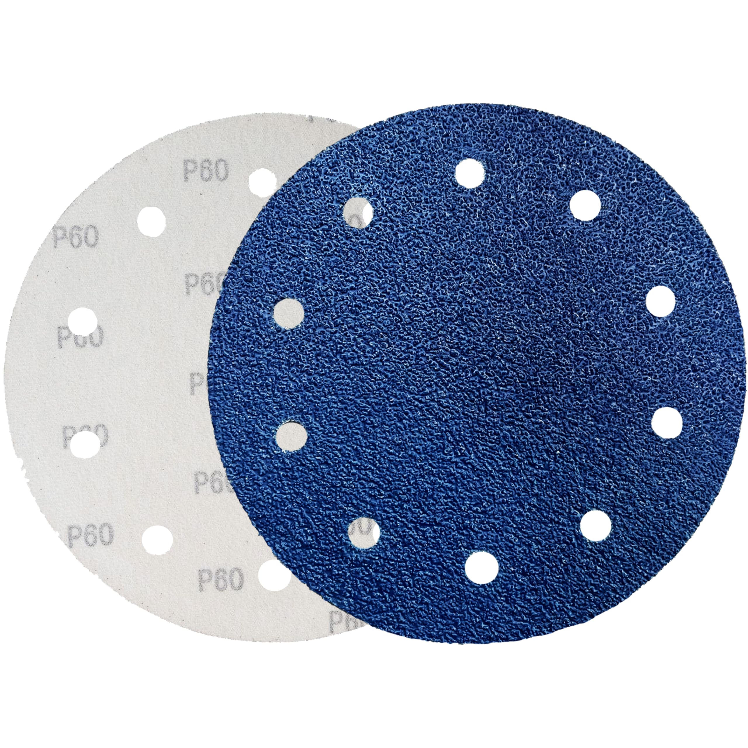Discos resistentes abrasivos de circonio de gancho y bucle, 10 agujeros, apto para lijadora orbital - excentrica o Pallmann Spider Ø 178 mm grano 36 (50 unidades)