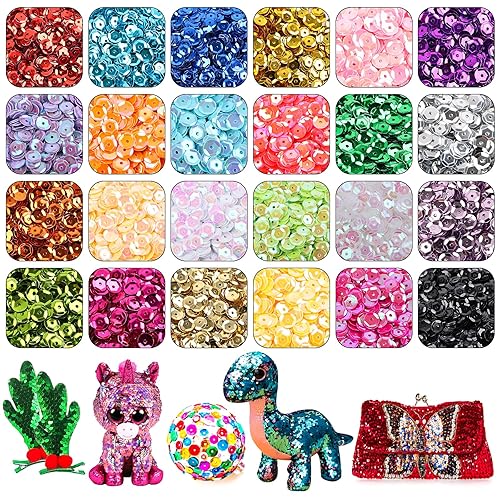 LOMIMOS 16000 PCS Sequins à Coudre,6 mm Paillettes Rondes de