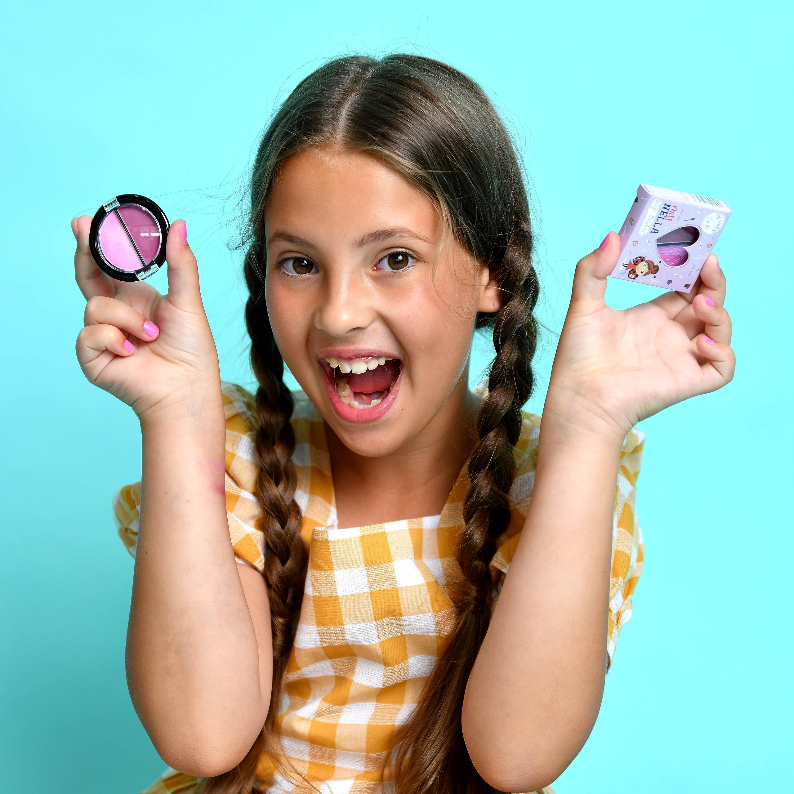 MISS NELLA Makeup for Kids Eye Shadow - Lavender Fields, kids cosmetic toy, Non Toxic Make Up