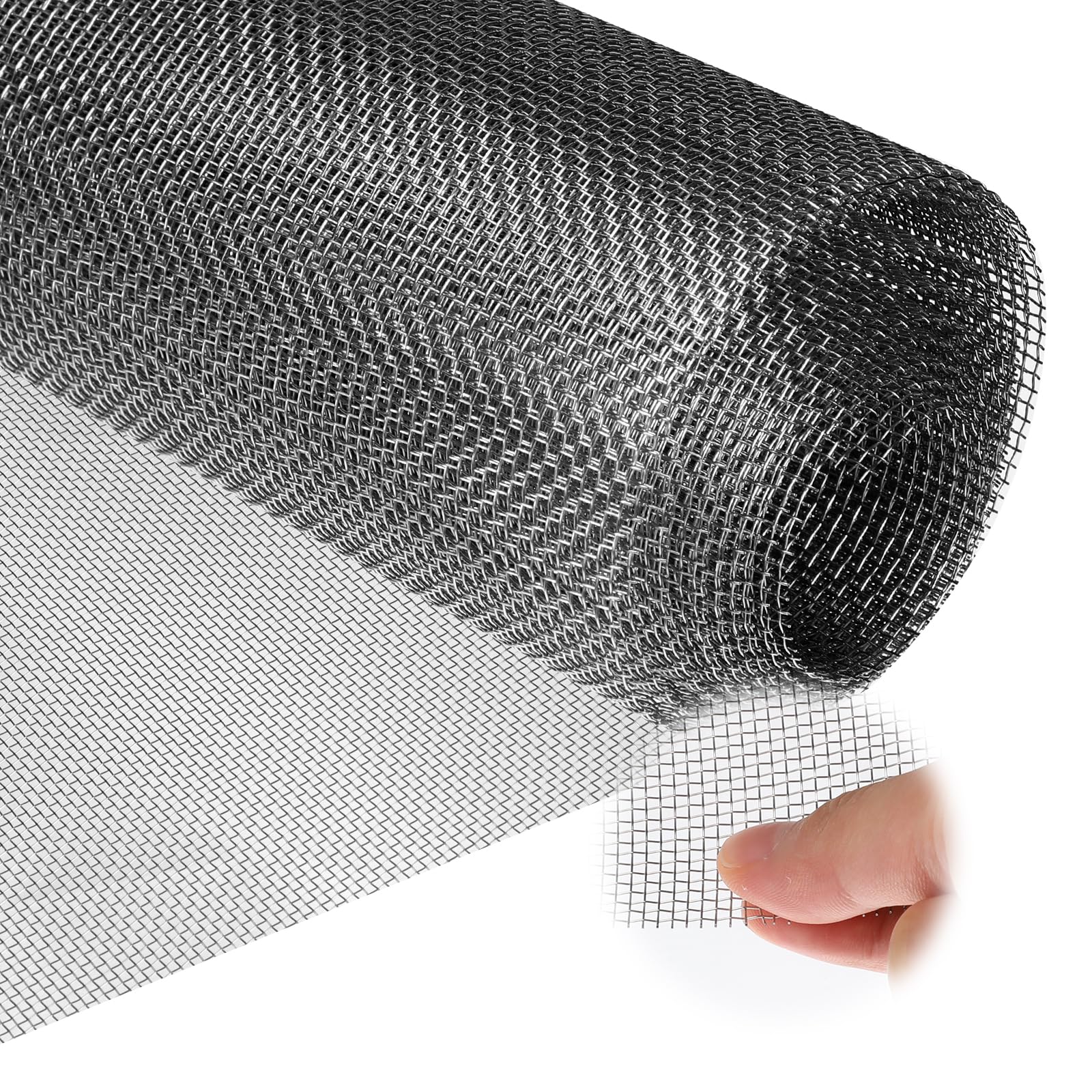 Stainless Steel Mesh Screen 12 Mesh No Rust Sturdy Metal Wire Mesh Easy to Work, Heat Resisting Moven Mesh for Vent Garden Window Screen Cage DIY Projects