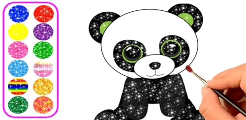 Panda Coloring Book Glitter Pages for Kids