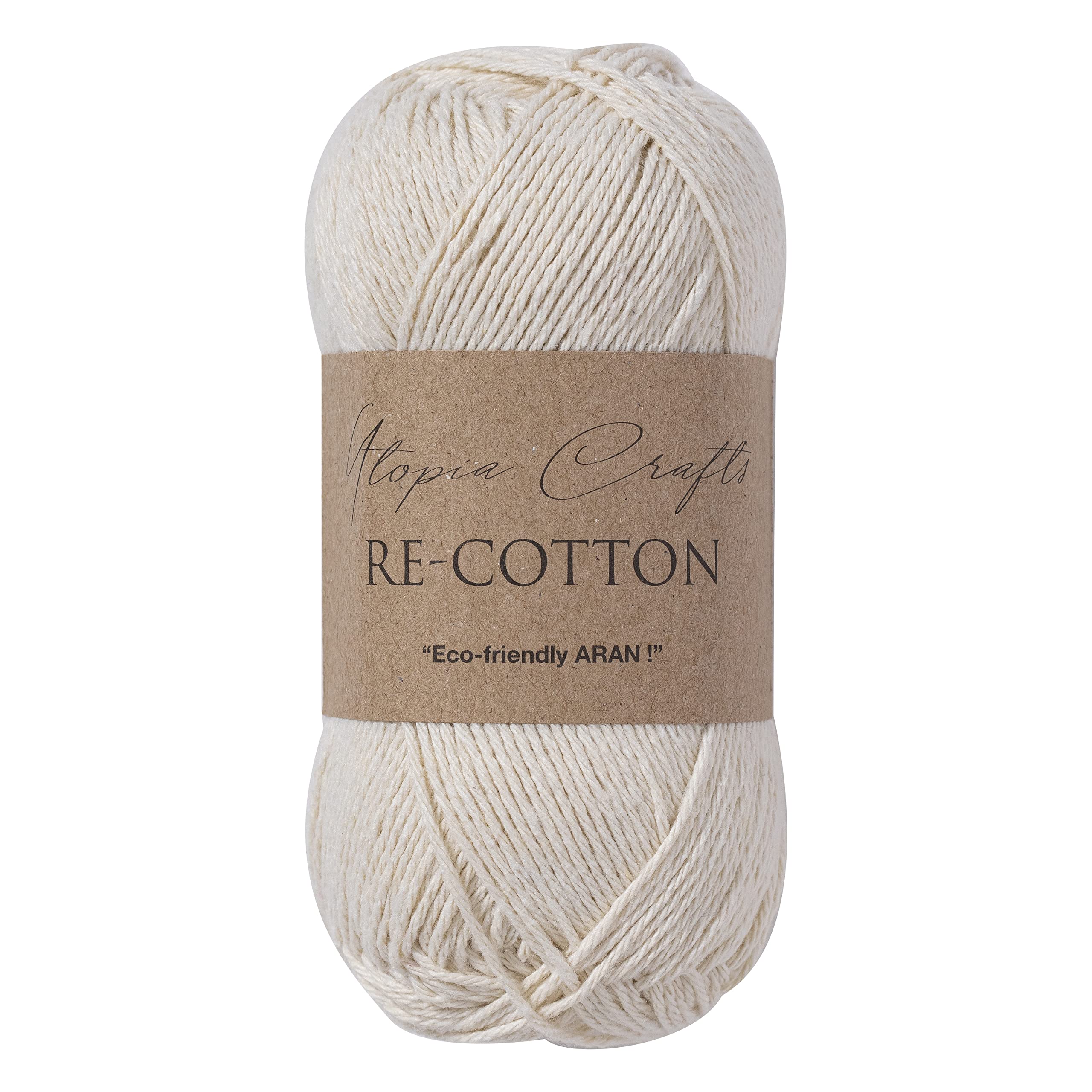 Utopia Crafts Re-Cotton Knitting Yarn, 100g (Cream)
