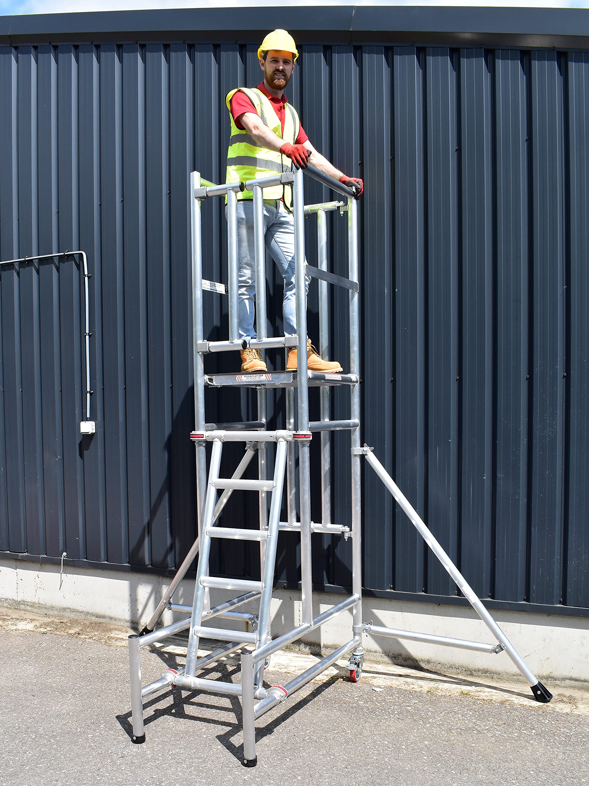 Bps Access Solutions Silver 1.75M Platform Height Industrial Podium Steps