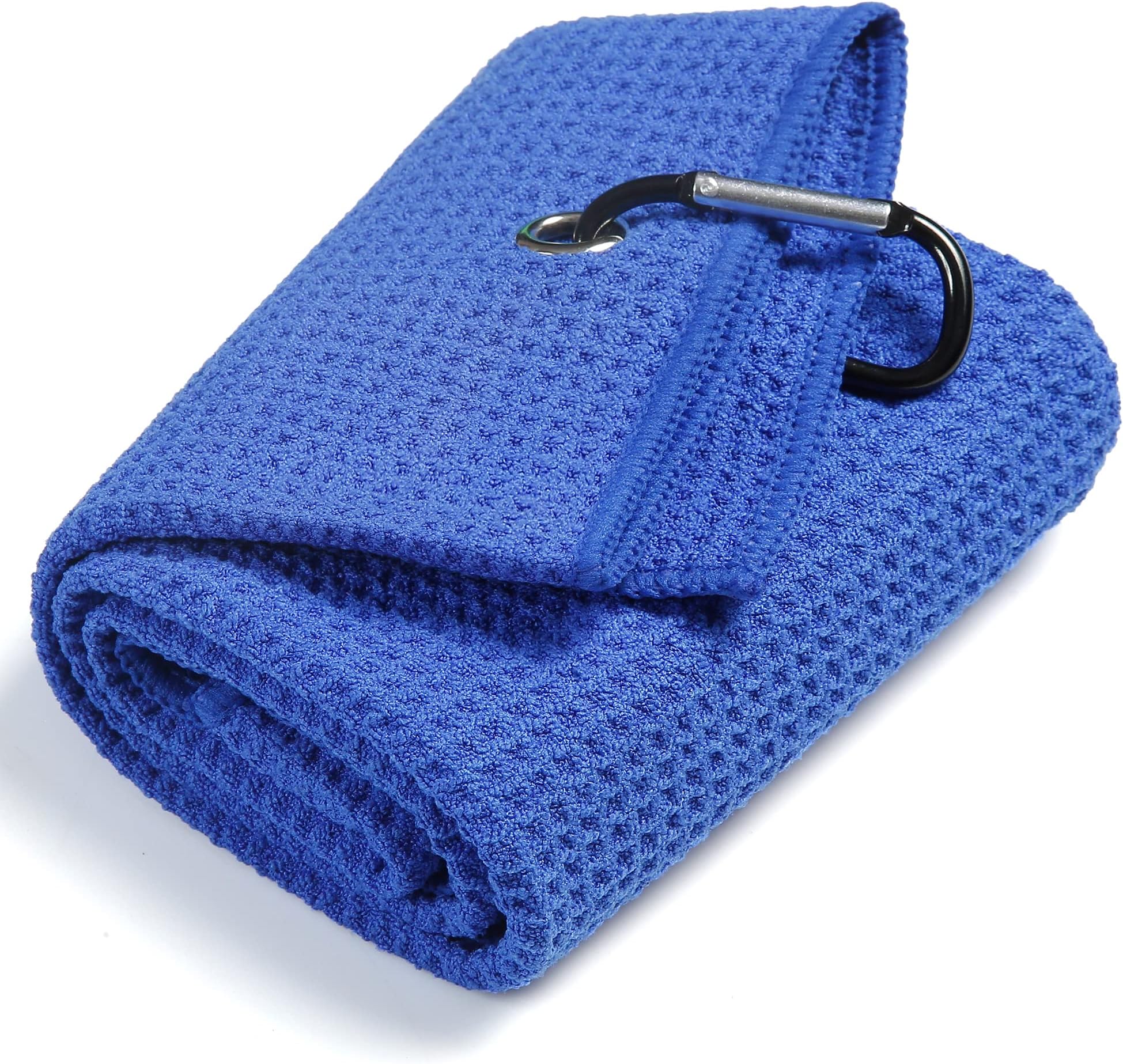 Golf Towel, Microfiber Golf Towels with Waffle Pattern Tri-fold Golf Accessories for Men | Golf Brush Tool kit | Golf Towels with Clip |Blue Golf Towel | Perfect Golf Gifts for Golf Lovers