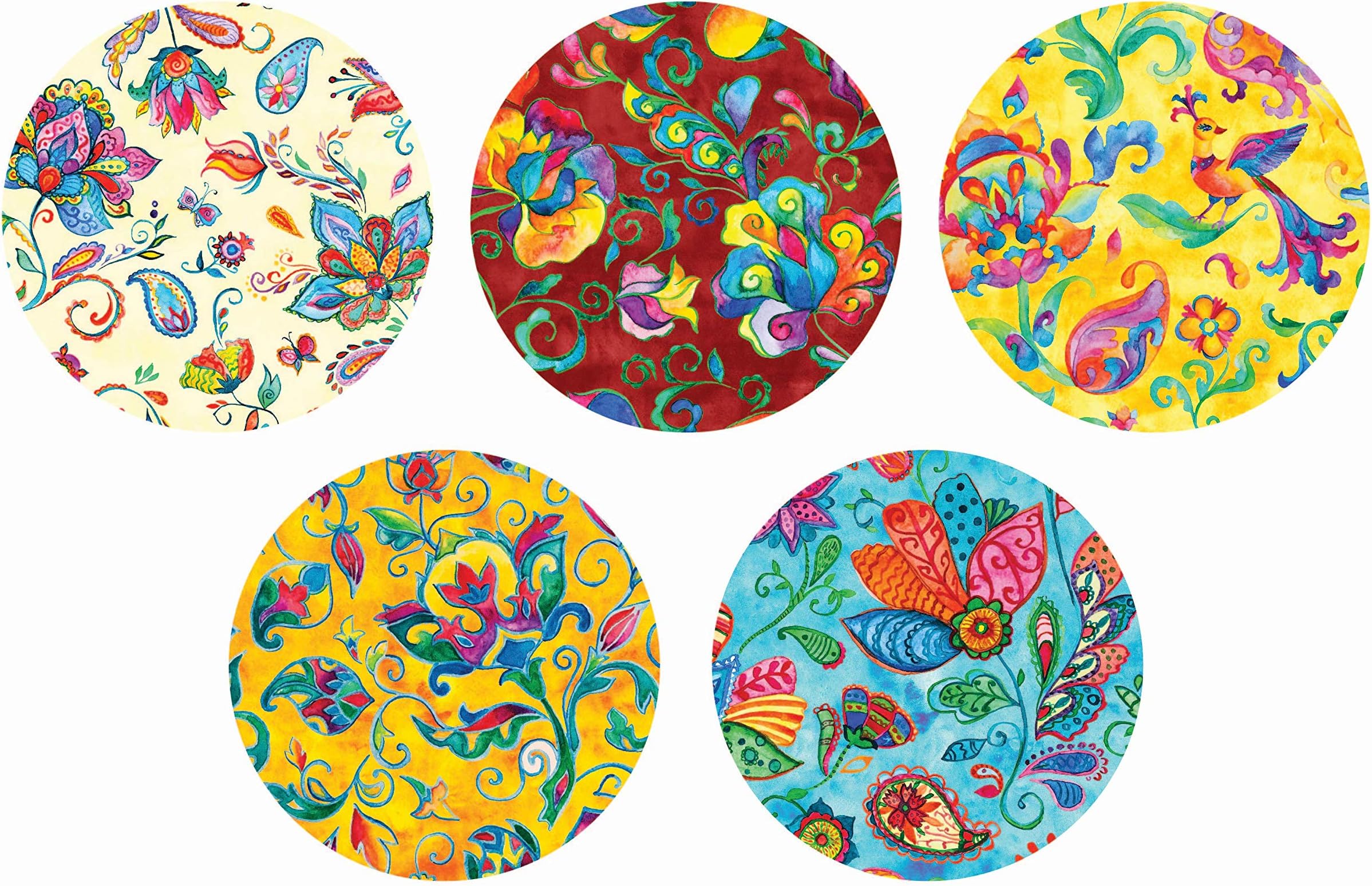 Wall Hanging plates | Fine Bone China | Set of 5 Pcs | 7" plate - 5 pcs | Hand painted