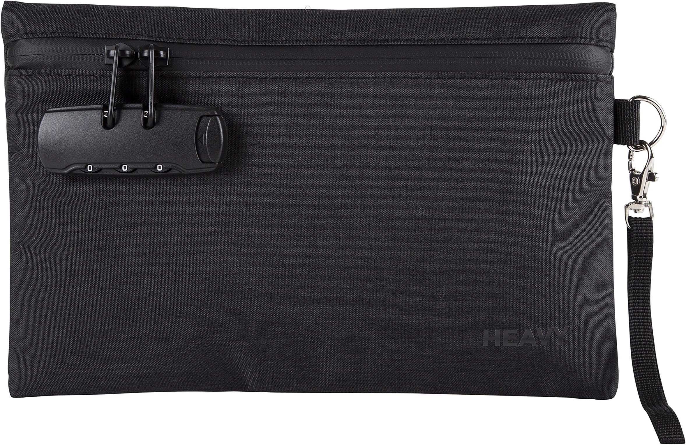 Heavy Safe Lock Bag - Premium Smell Proof Activated Carbon Lined Zip Storage Bag With Combination Lock (27cm x 18cm)