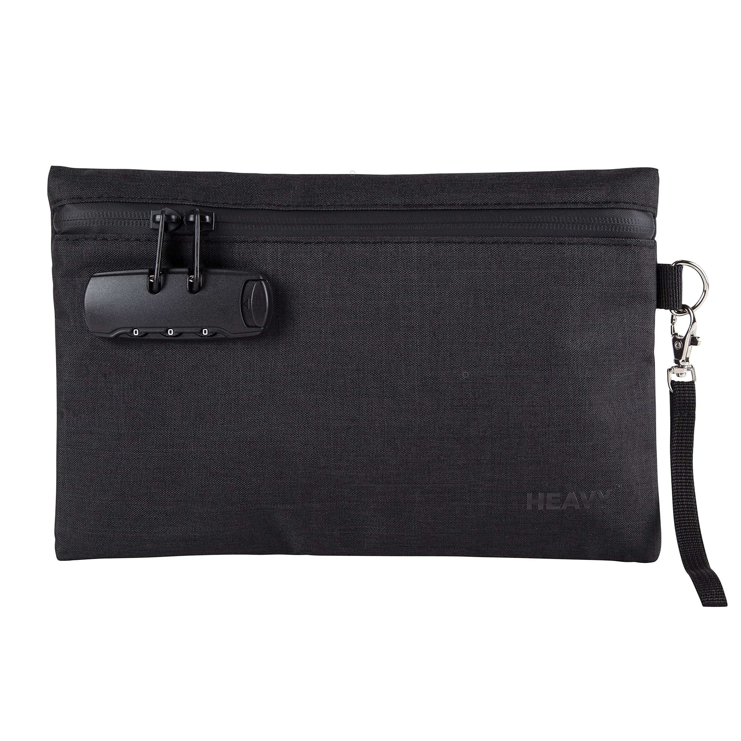 Heavy Safe Lock Bag - Premium Smell Proof Activated Carbon Lined Zip Storage Bag With Combination Lock (27cm x 18cm)