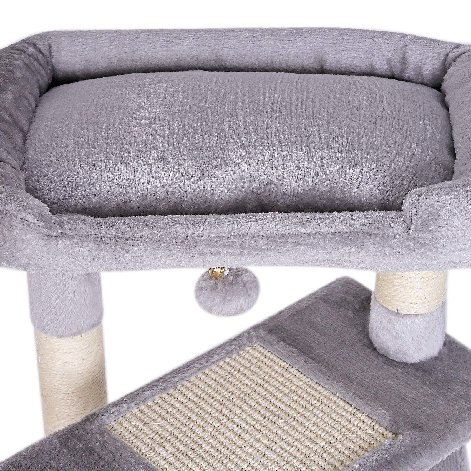lionto Tiragraffi per Gatto Albero Tiragraffi Gatto Gioco Giocattolo Gatti Altezza 75 cm, Grigio Chiaro