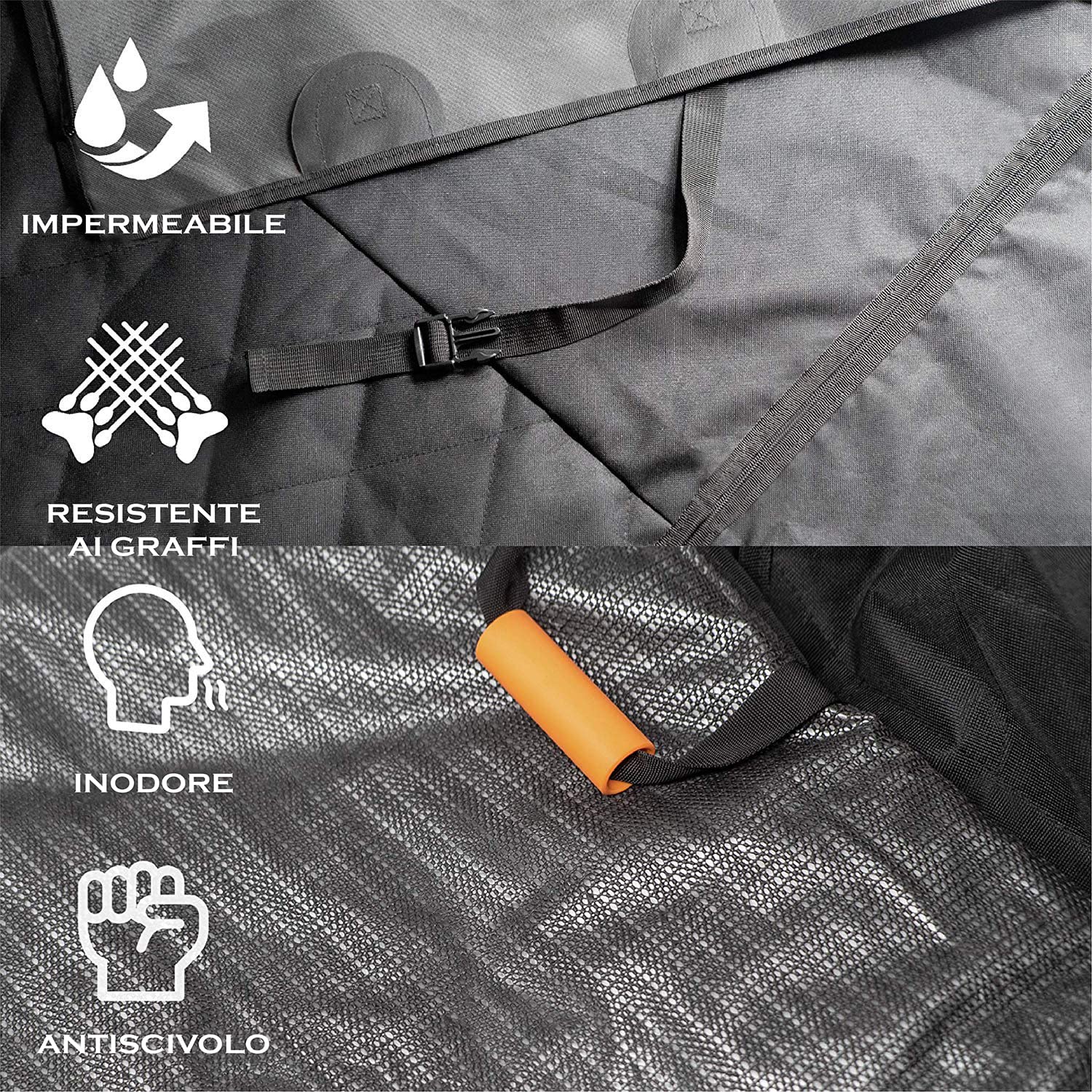 HELDENWERK Coperta protettiva per auto per cani, impermeabile e antigraffio, universale, per sedile posteriore dell'auto, con protezione laterale e finestra di visualizzazione, per cani e sedili