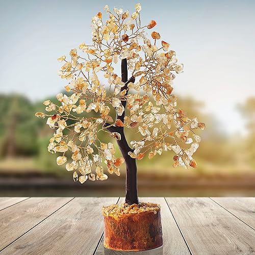 Miniatura 6 de Zenfulstone Árbol de la vida de citrino  Árbol de cristal para energía positiva  Buena suerte  Árbol bonsái de dinero Feng Shui  Hogar  Oficina