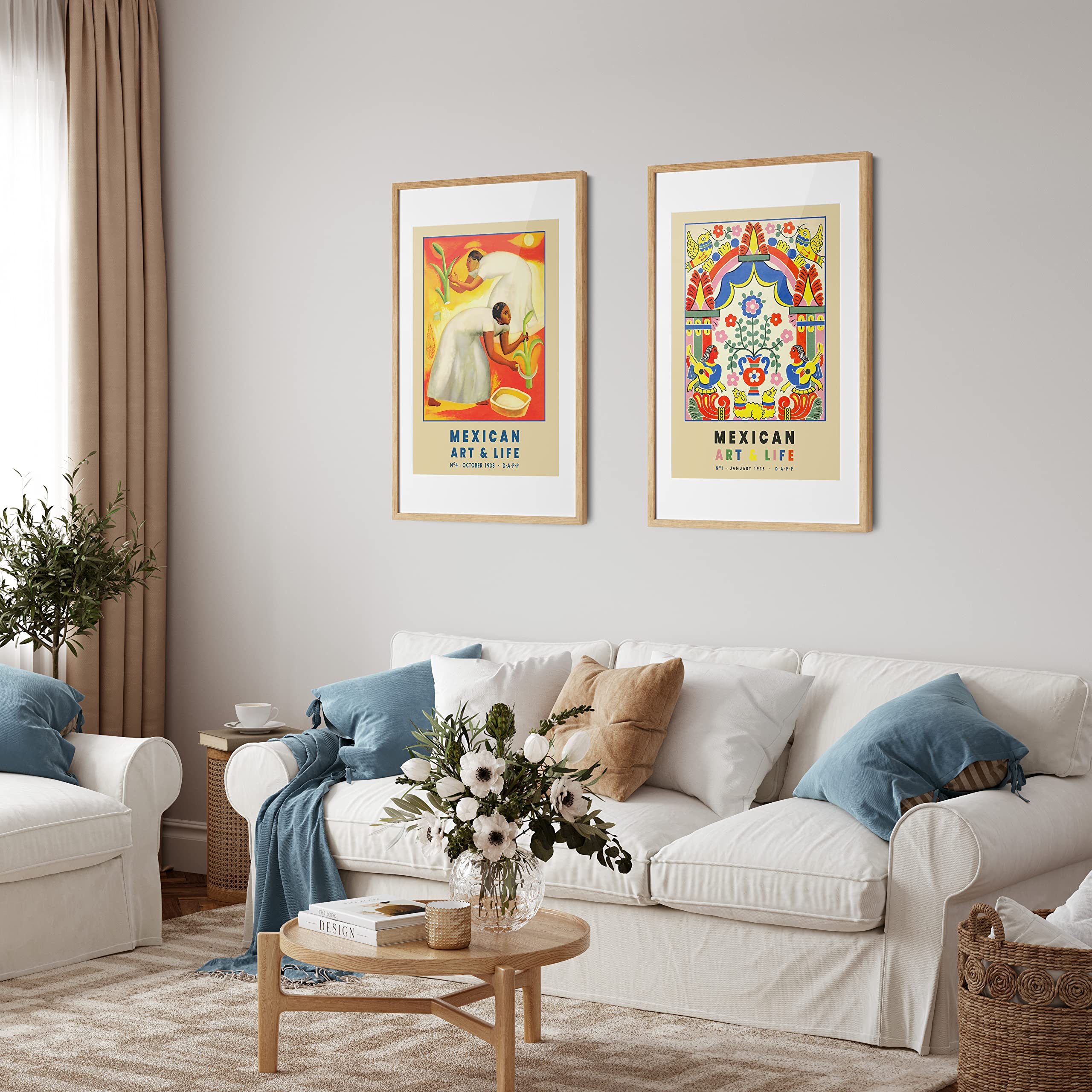 Amazon.com: Mexican Art Set of 2 Vintage Posters - Mexico Inspired