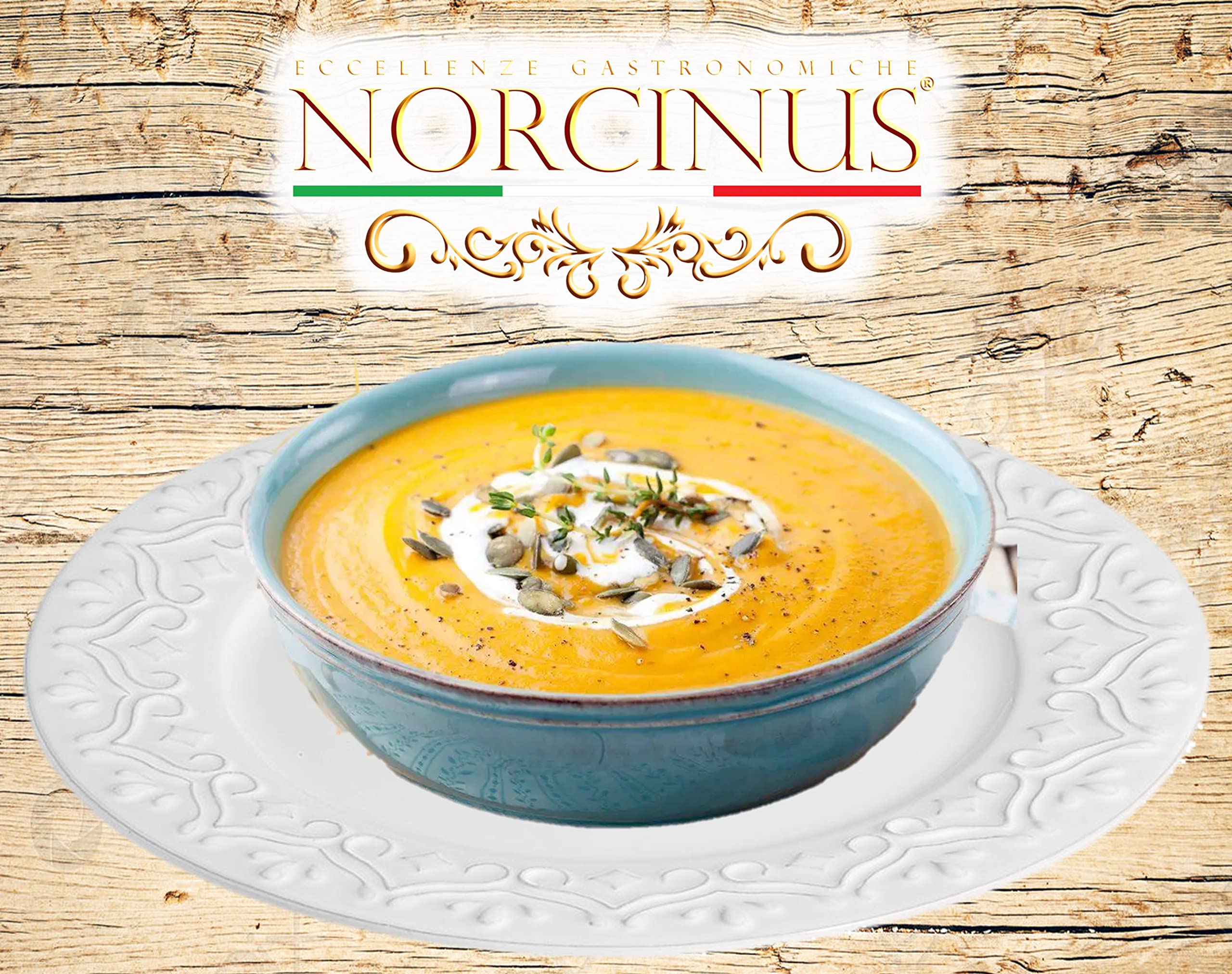 Trufas Norcinus, caja regalo con 500 gramos de Norcinetti con trufa negra de trigo cultivado y procesado en Italia + 250 ml de aceite de oliva virgen extra italiano con trufa blanca