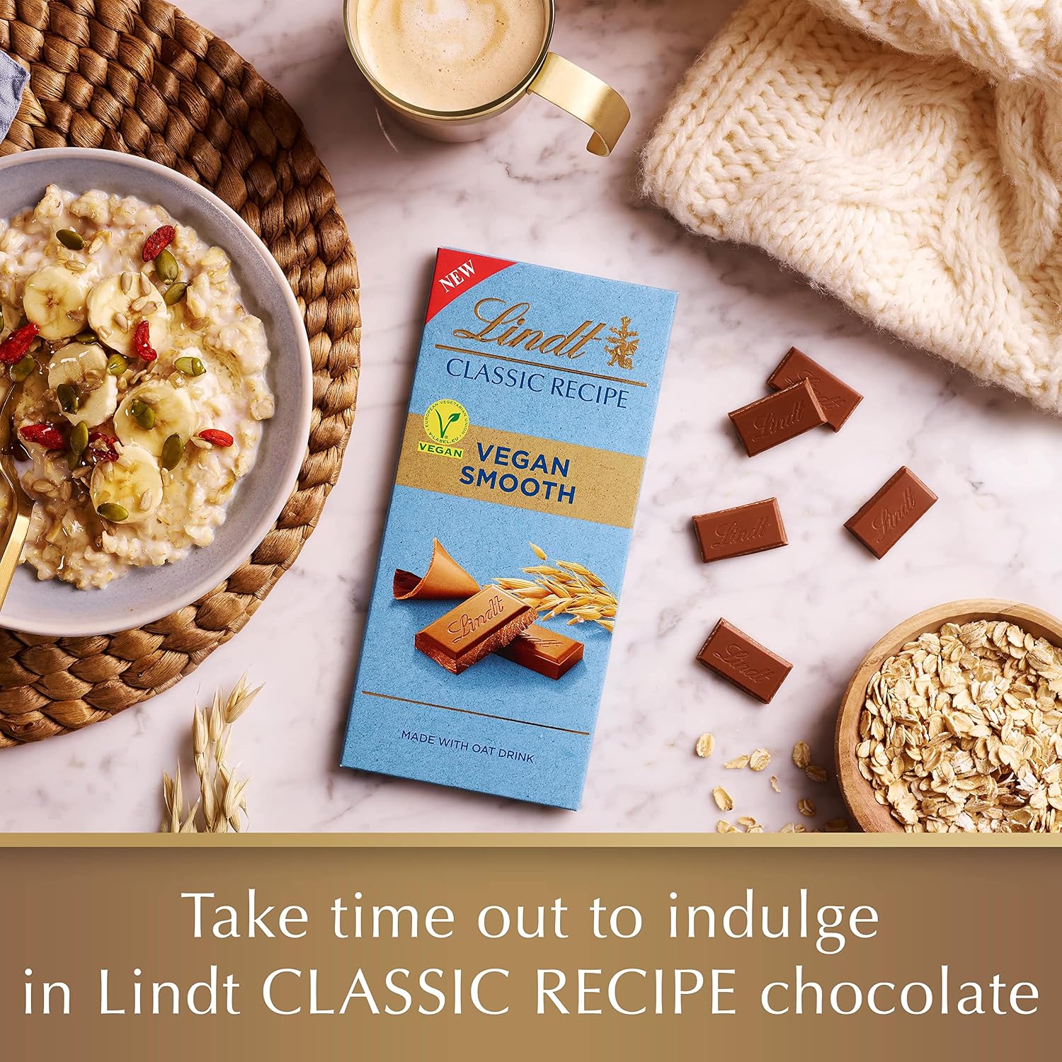 Lindt Vegan Chocolate Bar, Smooth, 100g