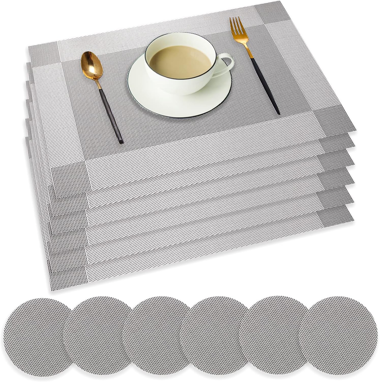Panngu Modern Placemats Set of 6, Premium Table Place Mat with 6x ...