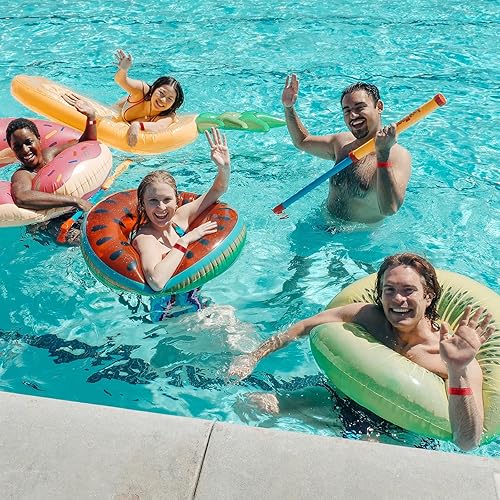 Miniatura 5 de 100 pulseras holográficas de plástico, pulseras de vinilo de colores impermeables para fiestas, festivales, conciertos (rojo)