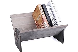 Rustic CookBook Storage Gray Desktop Bookcase