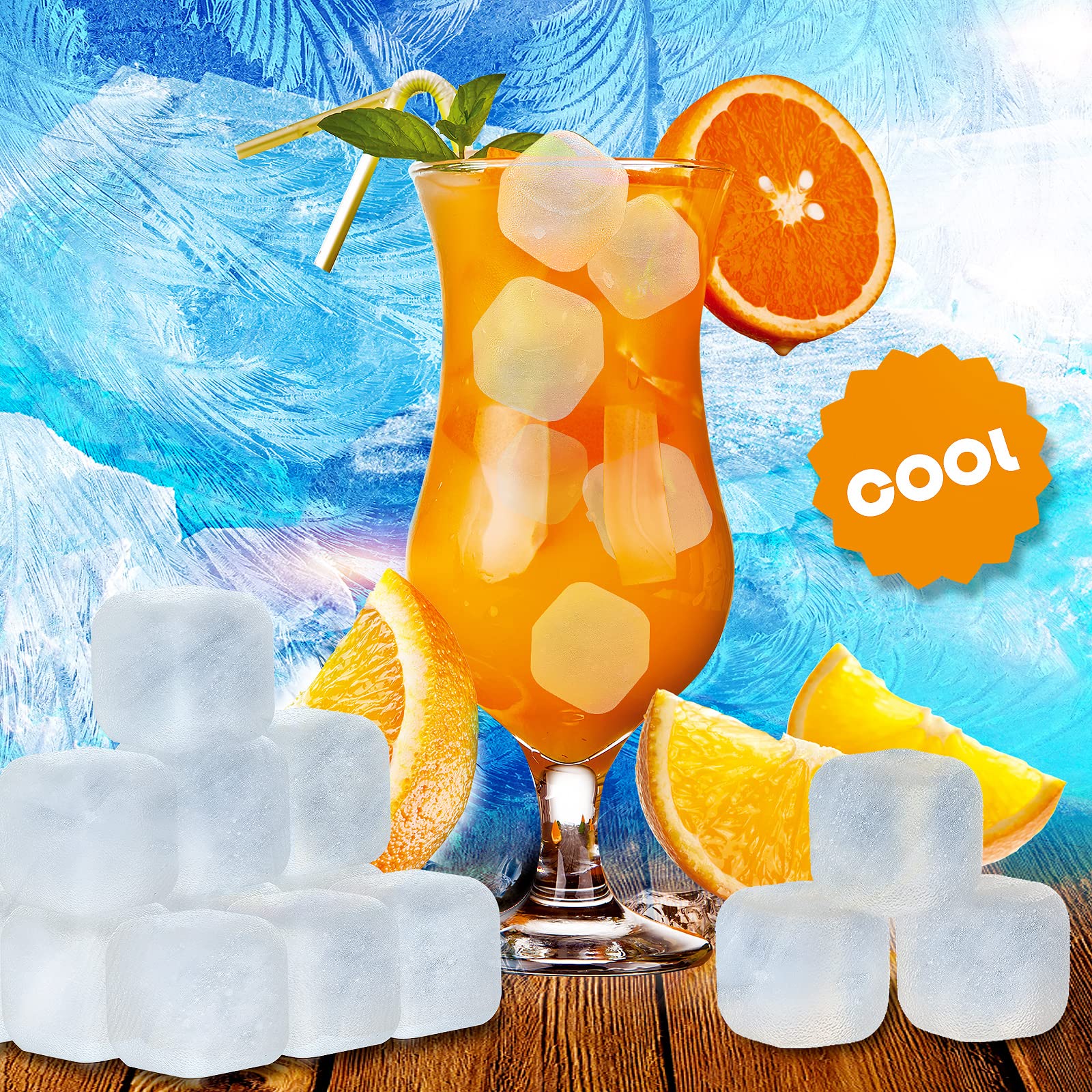 Yopay 200 Cubitos De Hielo De Plu00e1stico, Cubos De Hielo Reutilizables De 1 Pulgada Para Bebidas Fru00edas, Todas Las Bebidas, Recongelables, Lavables, Ru00e1pidos Y Fu00e1ciles De Usar, Color Blanco, Cuadrados