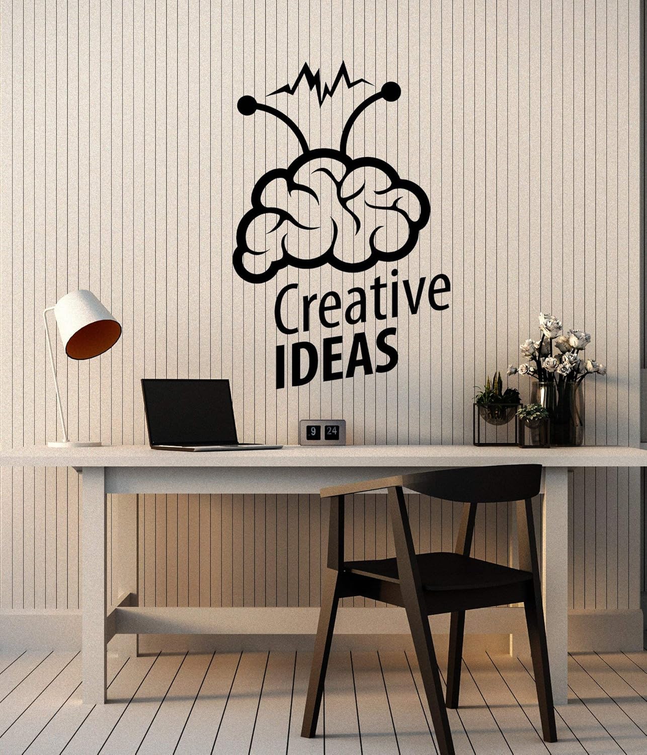 Vinyl Wall Decal Cartoon Brain Creative Idea Logo Office Decor Stickers Large Decor (4019ig) Black