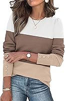 XIEERDUO Women's Fall 2025 Sweaters: Long Sleeve Button Cuff Soft Knit Pullover Tops - Trendy Dressy Casual Blouses