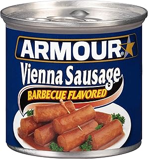 Armour Star Vienna Sausage, Barbecue Flavored, Canned Sausage, 4.6 OZ