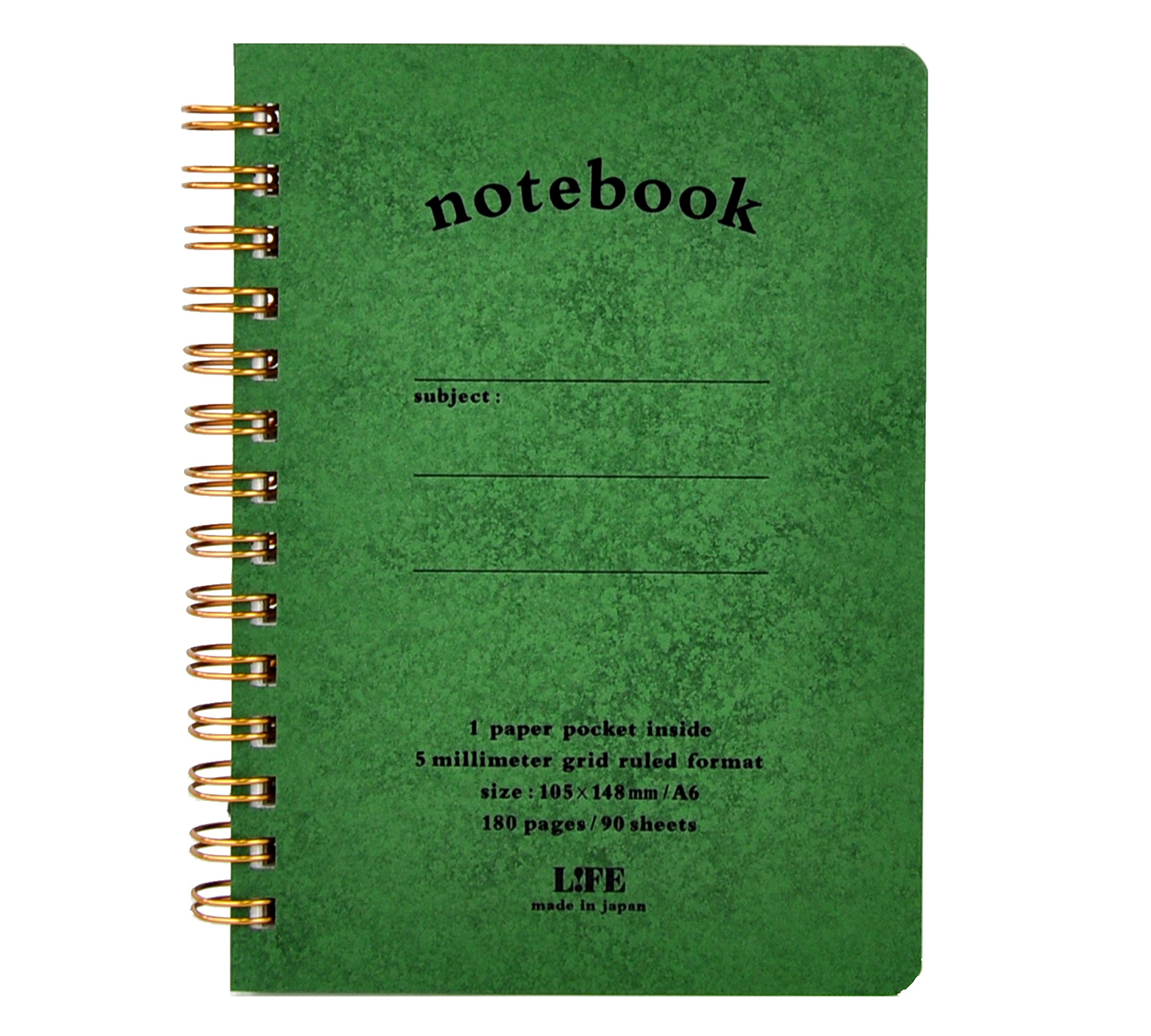 Amazon | ライフ ポケットノート 5mm方眼 A6 緑 N196B | ノート