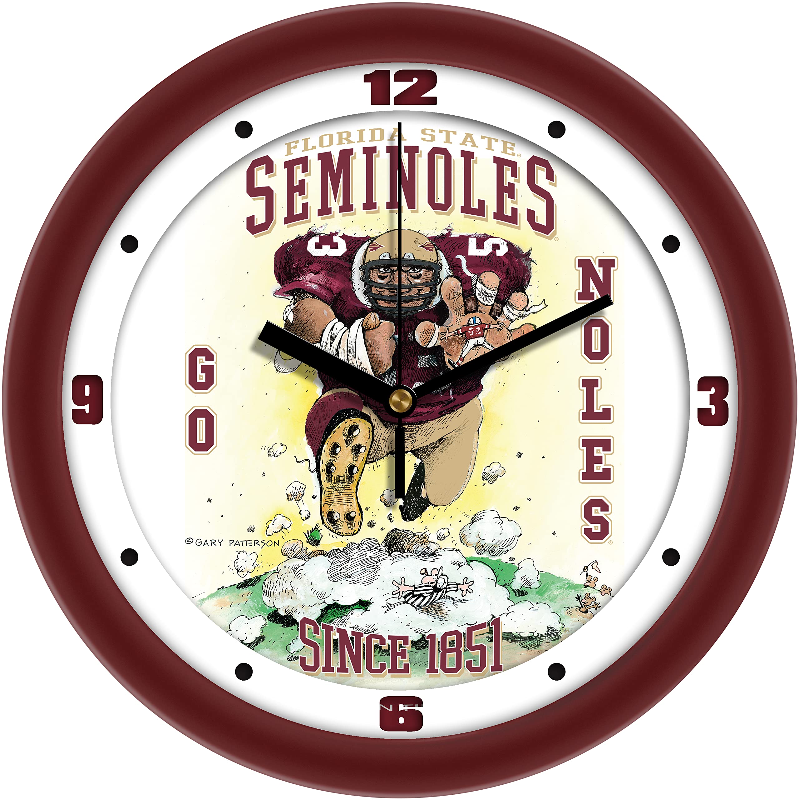 SunTime Florida State Seminoles Football Wall Clock - Steamroller by Gary Patterson - 11.5