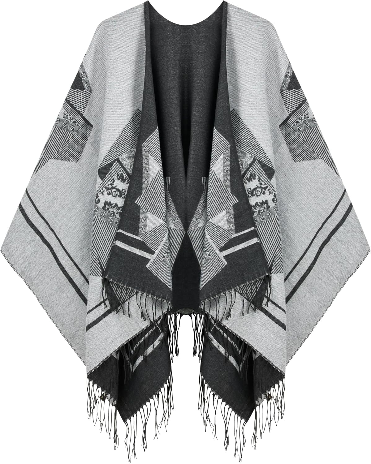 Women's Shawl Wrap Poncho Ruana Cape Cardigan Sweater Open Front for Fall Winter Spring - Image 4