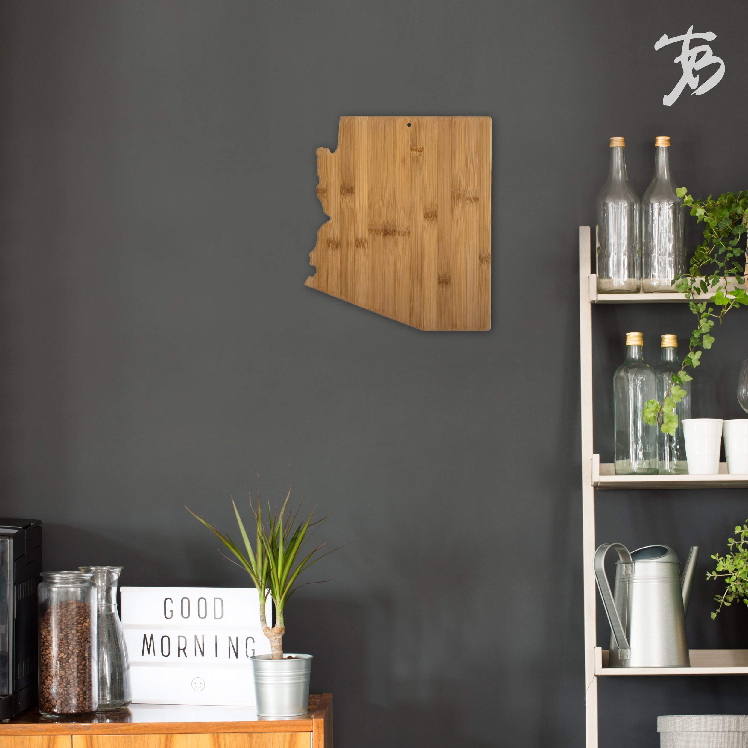 Totally Bamboo Arizona State Shaped Bamboo Serving and Cutting Board
