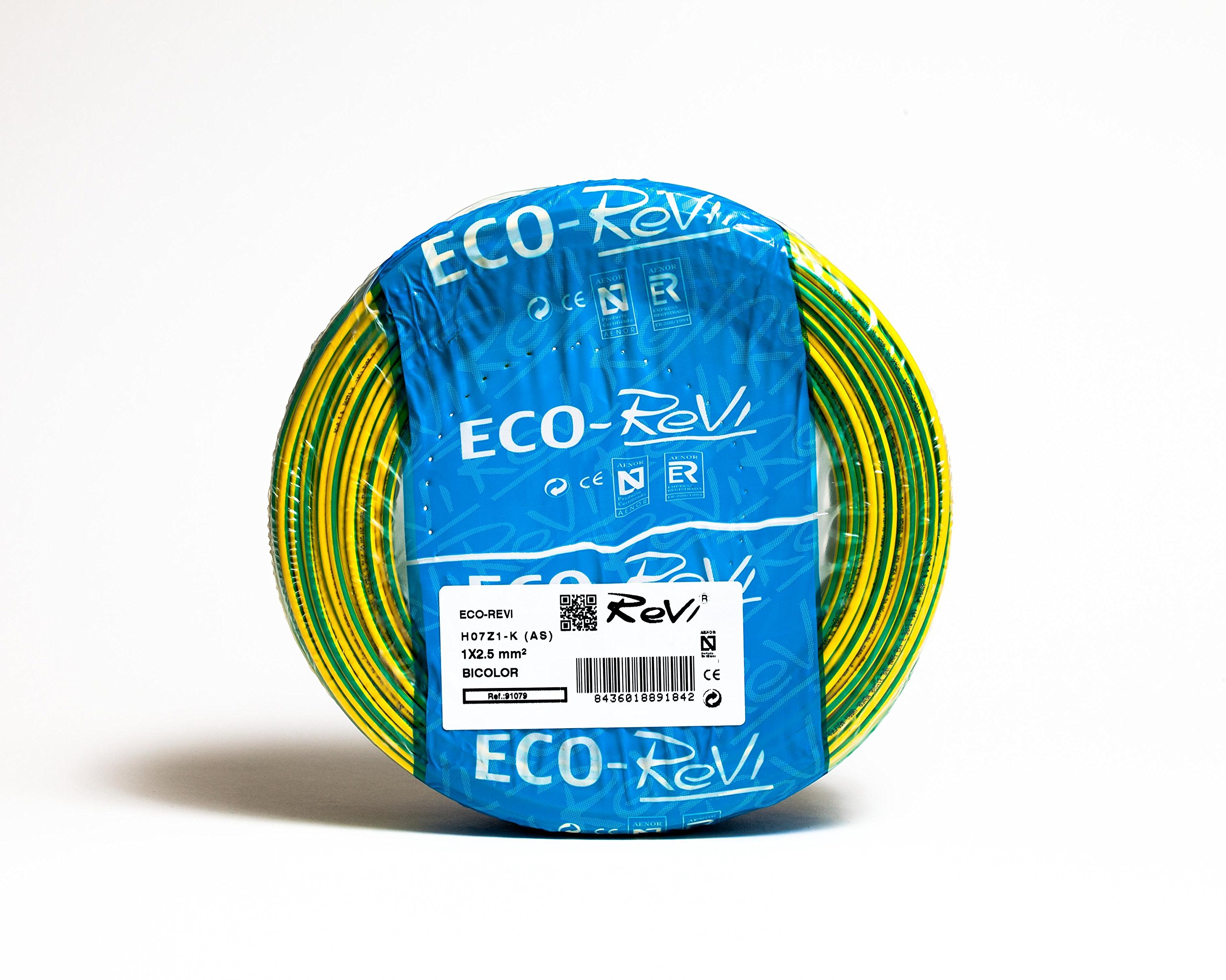 Cable FLEXIBLE LSZH (LIbre de Halógenos) H07Z1-K(AS) 1 x 2,5 mm² 25 m (Bicolor (Amarillo/Verde))