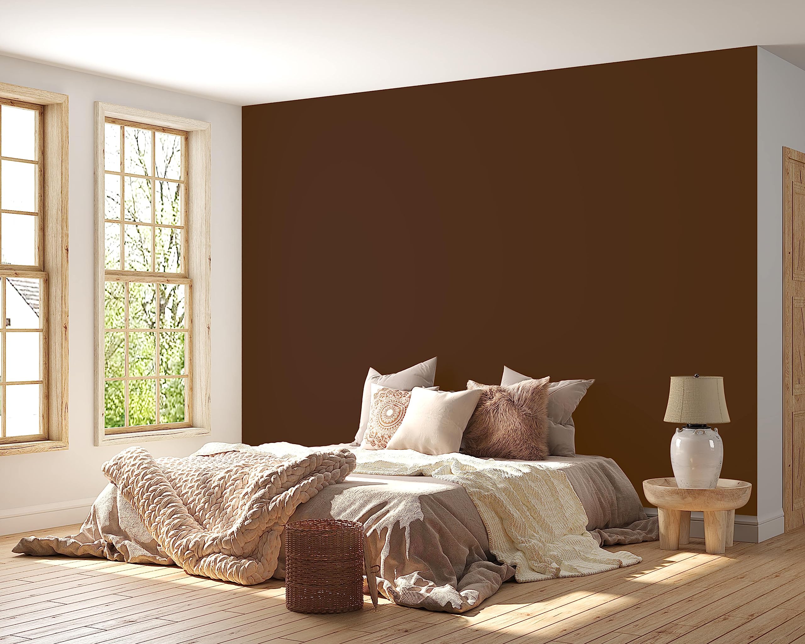 Peinture marron Chocolat Acrylique Abomey - Effet Mat-Poudré - Peinture Mur & Plafond - Lessivable - Séchage En 30 min - COV A+ - Fabriquée En France - 5 L - BARBOUILLE