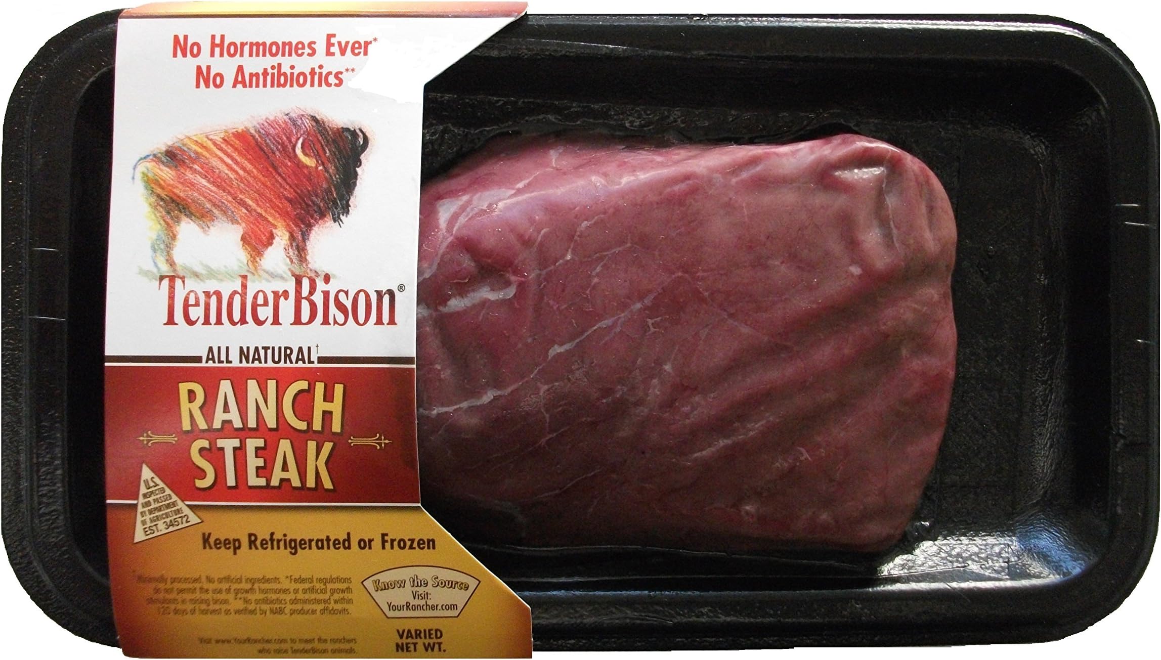 Bison ranch steak case of 12 (6-8 oz. avg) USDA inspected - TenderBison