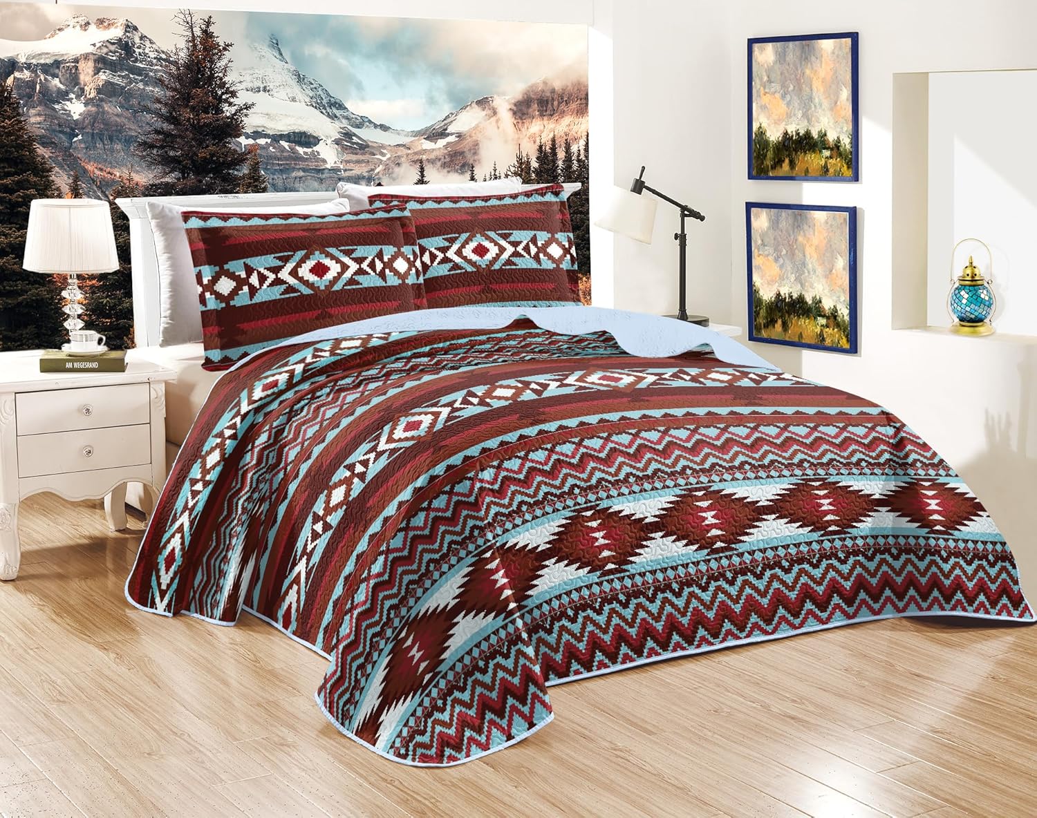 Rustic Southwestern Quilt Set Western Aztec Native American