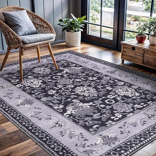 Miniatura 97 de CAMILSON Alfombra moderna de lujo de 8 x 10 pies, estilo vintage, abstracto, suave, de pelo medio, resistente a las manchas, fácil de limpiar, no