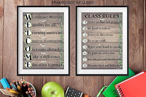 Miniatura 6 de Pósteres de bienvenida y reglas de clase de granja – laminado de 14 x 19.5 pulgadas – Cuadros educativos, carteles y decoraciones de aula,