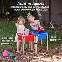 Vista 3 de ECR4Kids Mesas modulares de juego con arena y agua con tapas, varios colores, Azul, 1