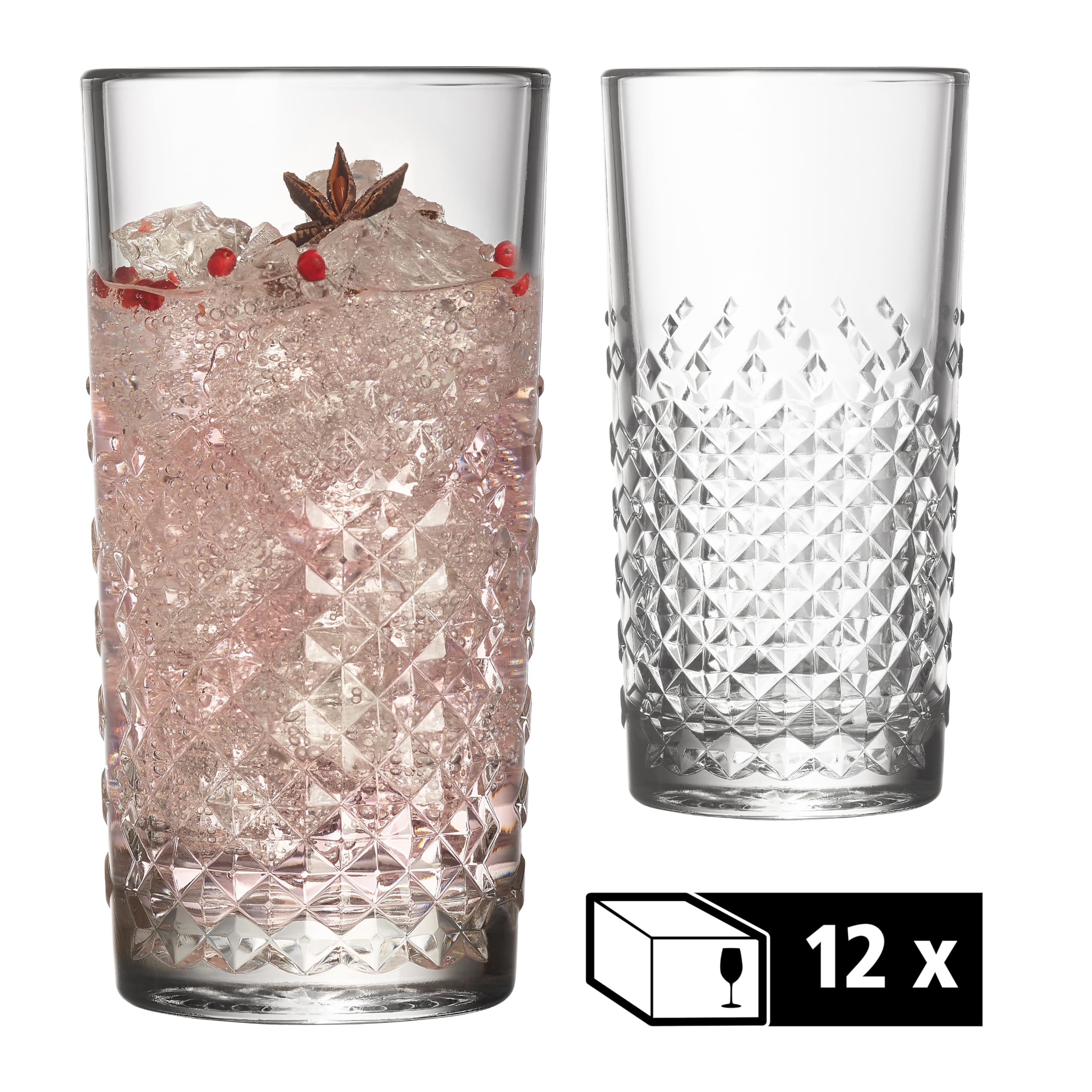 Libbey Ocular 12er Set Longdring/Cocktail Glas mit 473 ml, 70309