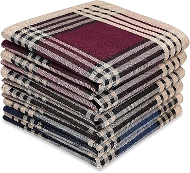 Selected Hanky Cotton Handkerchiefs for Men, 16x16 Inches, 6 Piece Gift Set
