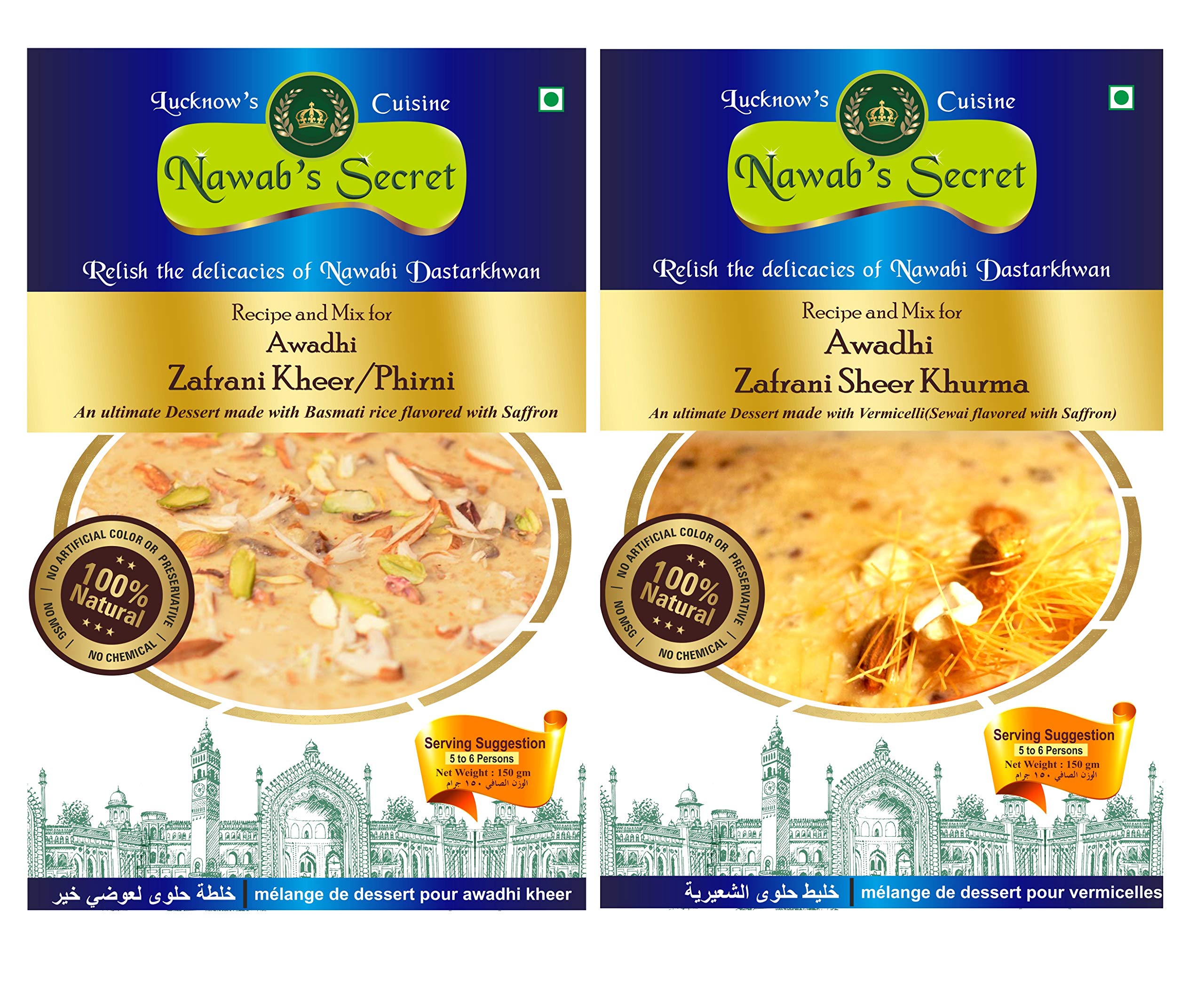 Nawab's Secret Zafrani(Kesari) Sheer Khurma and Kheer Mix (Pack of 2)