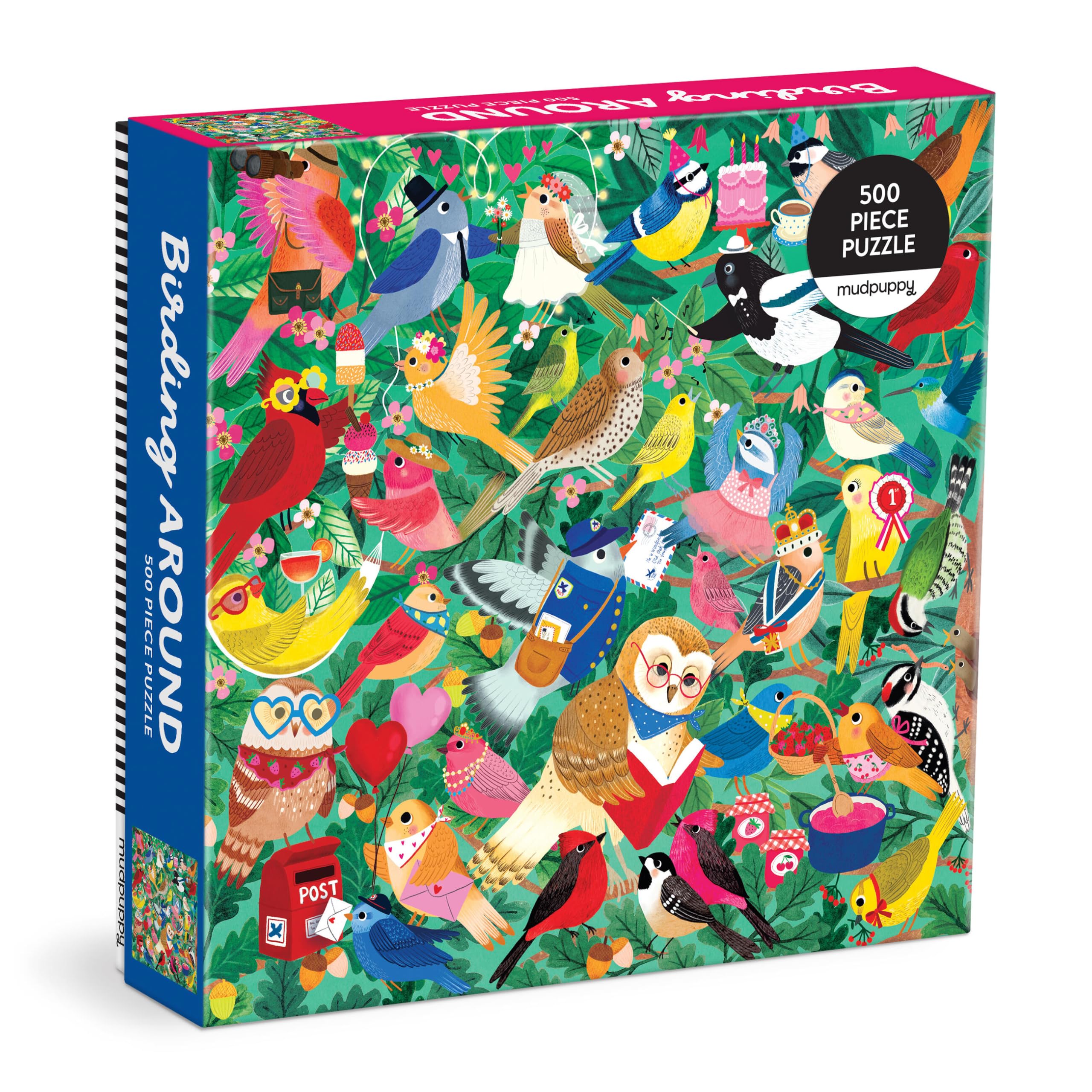 Mudpuppy Birding Around - 500 Piece Family Jigsaw Puzzle with Colorful and Fun Illustrations of Happy Birds for Children Ages 8 and Up