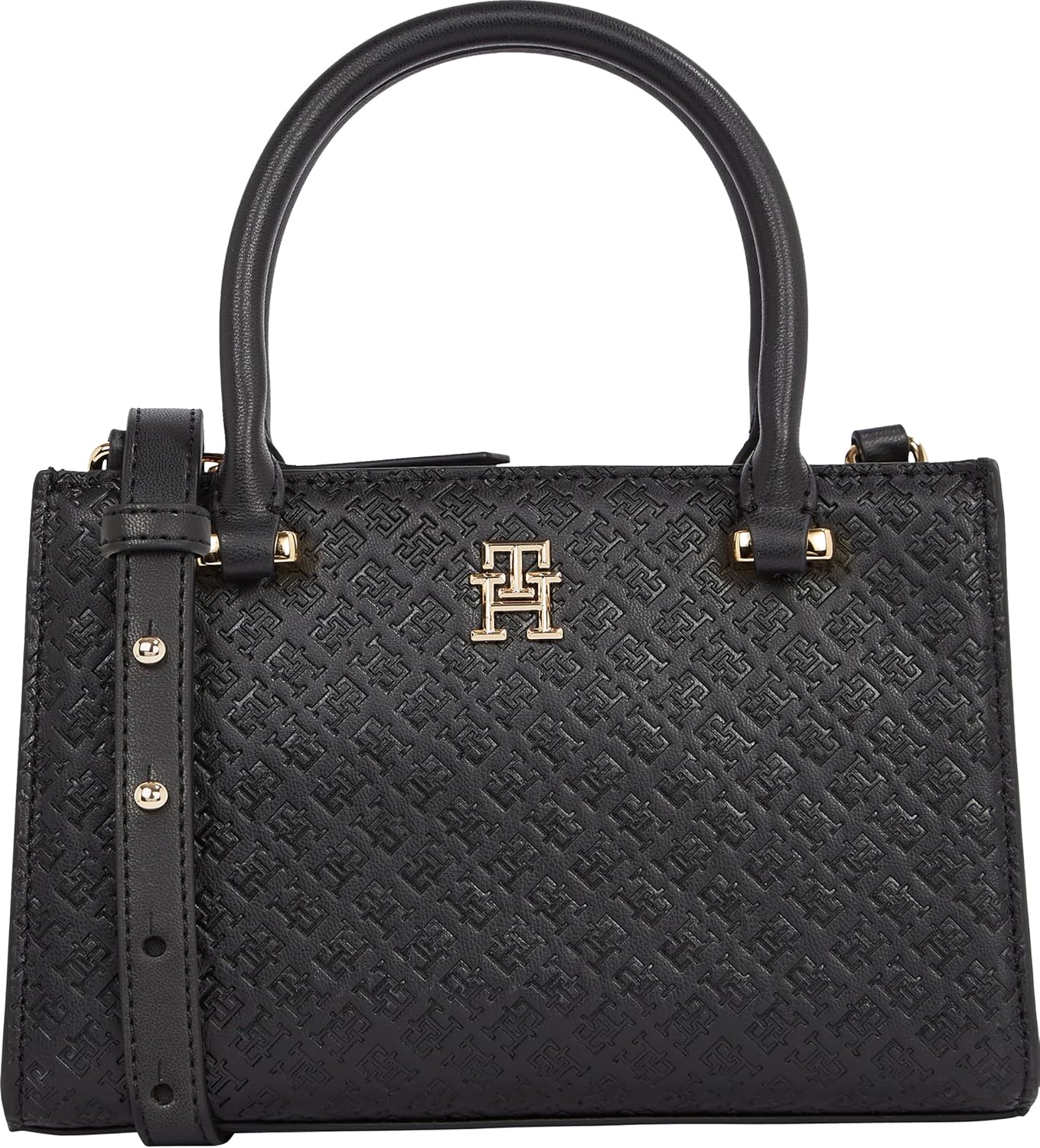 Tommy Hilfiger womens Monogram Mini Tote Bag With Removable Crossbody Strap