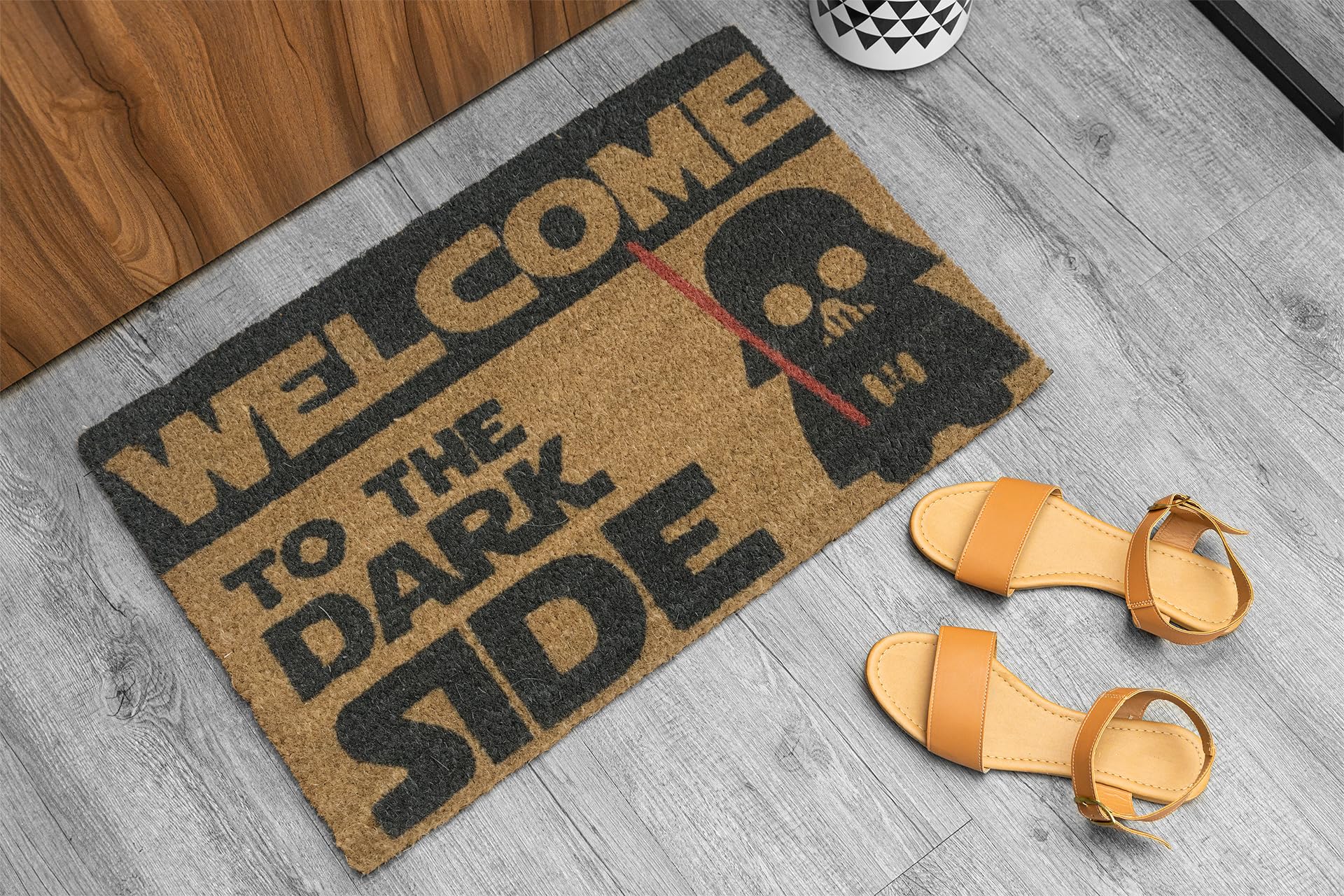 Paillasson Coco KOKO DOORMATS 40x60cm - Motif Welcome To The Dark Side - Antidérapant Et Absorbant