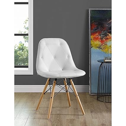 Finch Fox Faux Leather Manor Park Modern Eames Iconic Chairs in White Colour