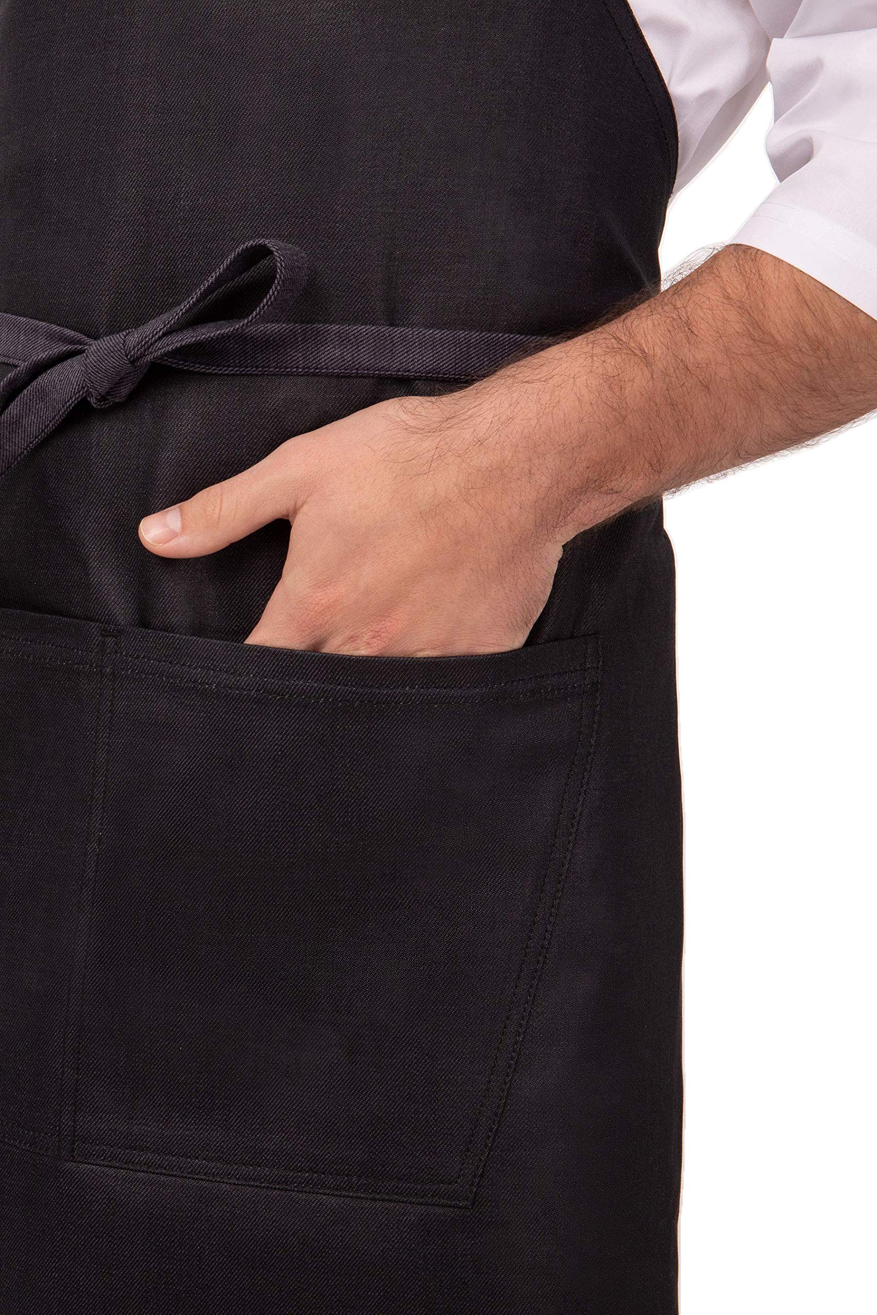 Chef Works Boulder Bib Apron Delantal con Peto, Negro Púrpura, Talla única Unisex Adulto