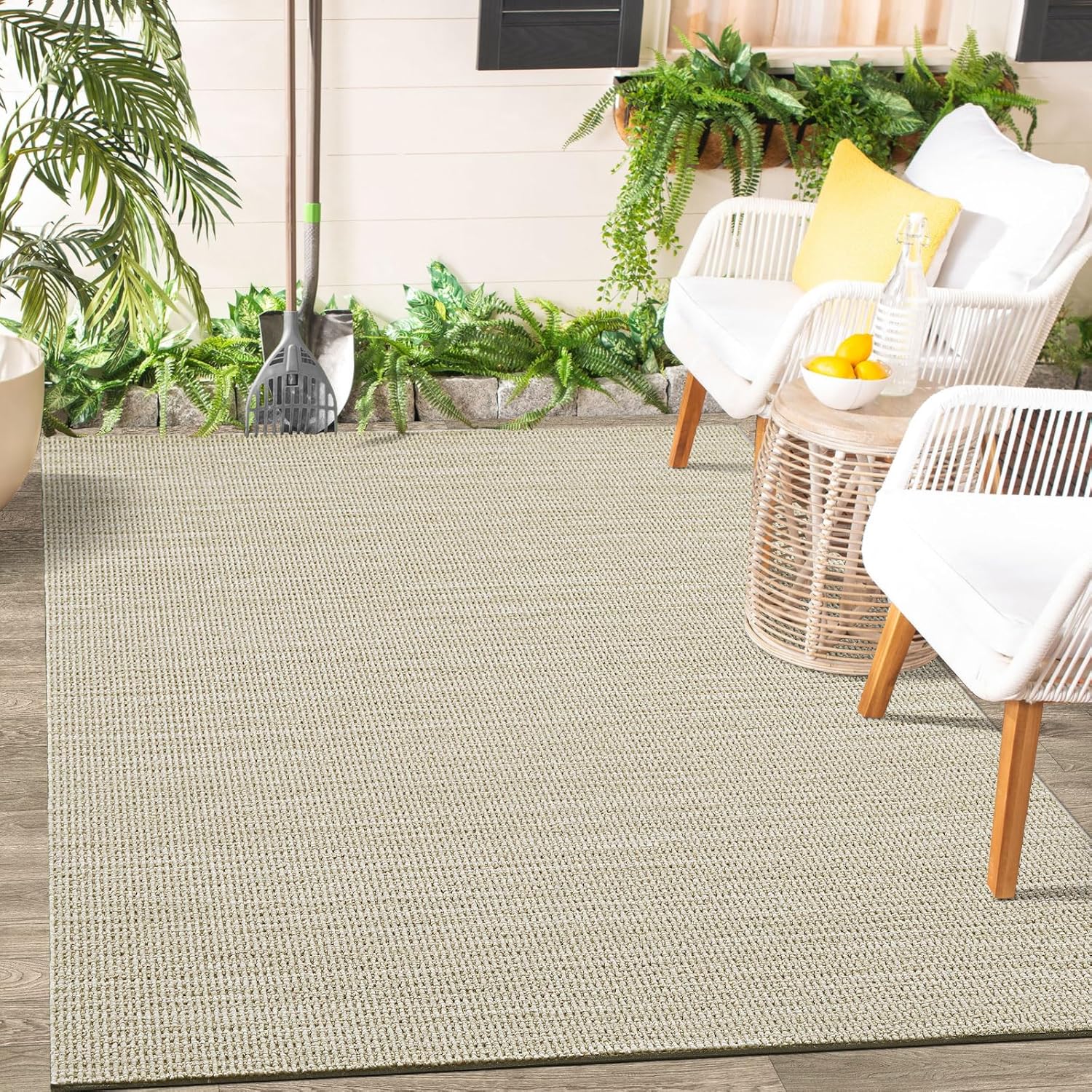 DEXI Door Mats Indoor Front Door Rugs for Entryway Large Welcome Mat Entry Low Profile Non-Slip Doormat for Inside Home Entrance, Hallway, Porch 3'x5', Linen Beige 35.5"x59" Linen Beige