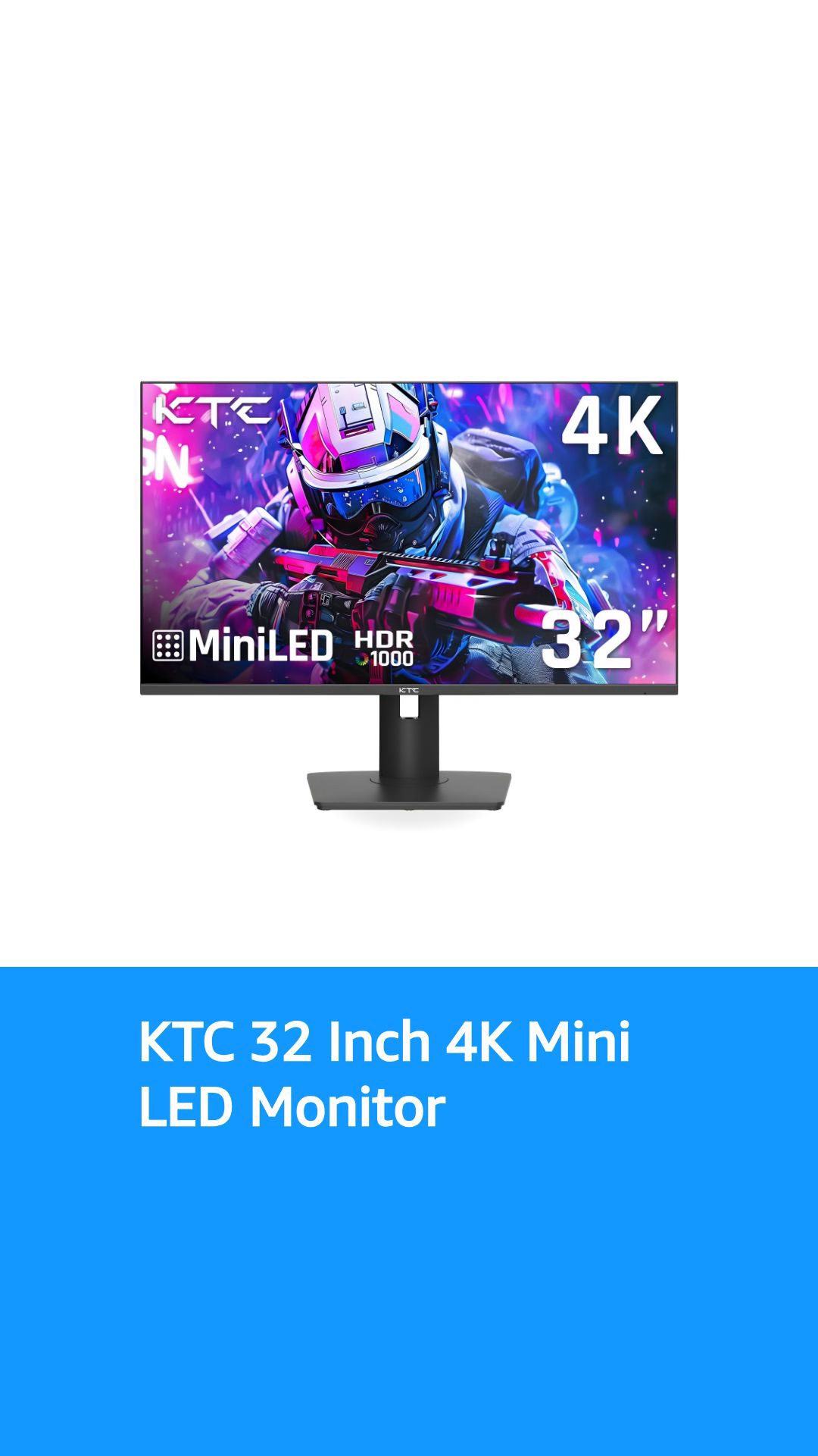 KTC 32 Inch 4K Mini LED Monitor, Fast IPS, HDR1000 144Hz 1ms MPRT