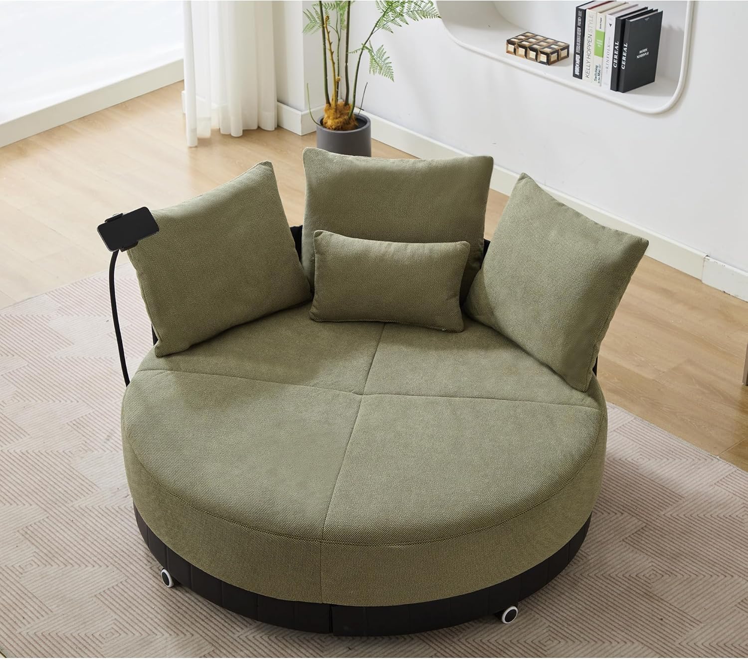 Oversized Round Swivel Chair, 360° Accent Barrel Martinique Ubuy