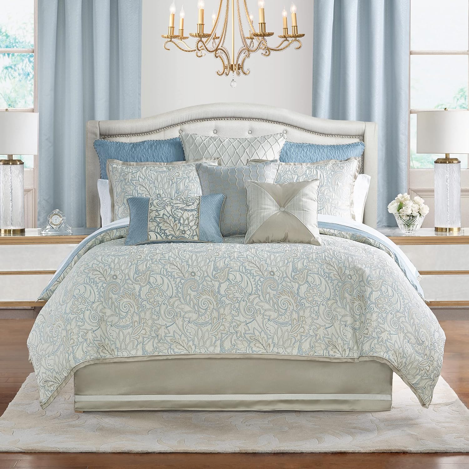 Waterford Springdale 6PC. Queen Comforter Set,Blue Home